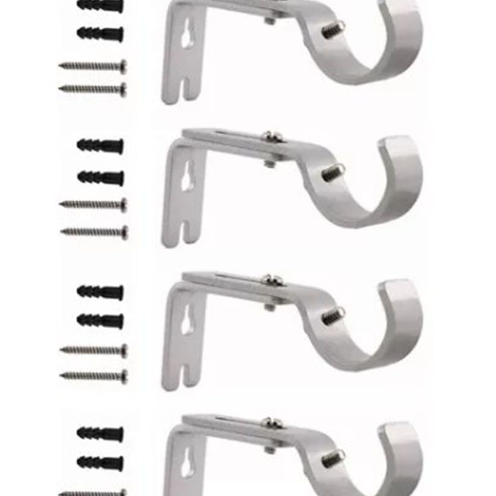 4PCS Curtain Rod Bracket Adjustable Heavy Duty Curtain Rod Wall Bracket Hooks with Installation Screws - Image 8