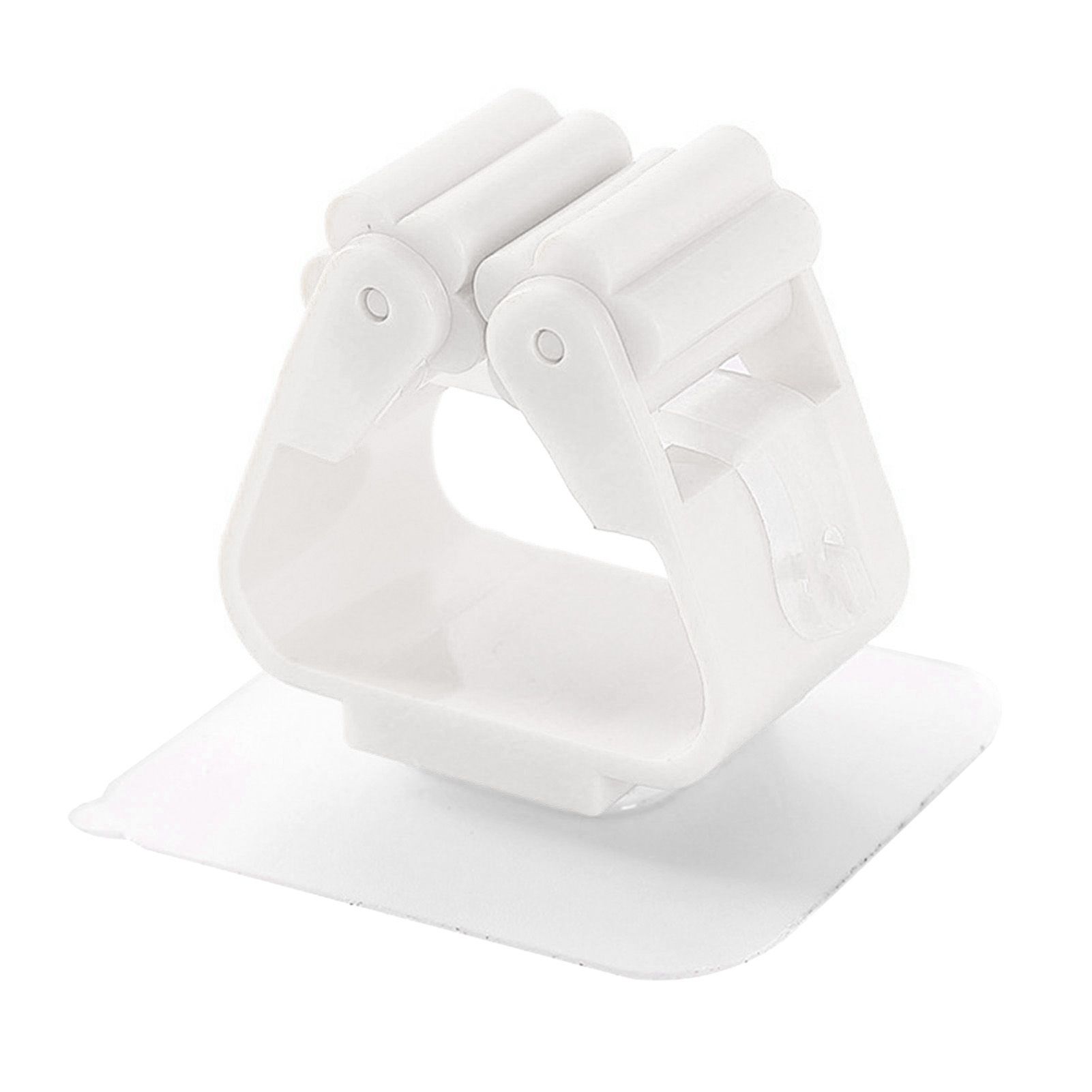 3pcs Wall Mounted Mop Holder Strong Adhesion Plastic Mop Broom Holder for Garage Tool Room White - Image 1