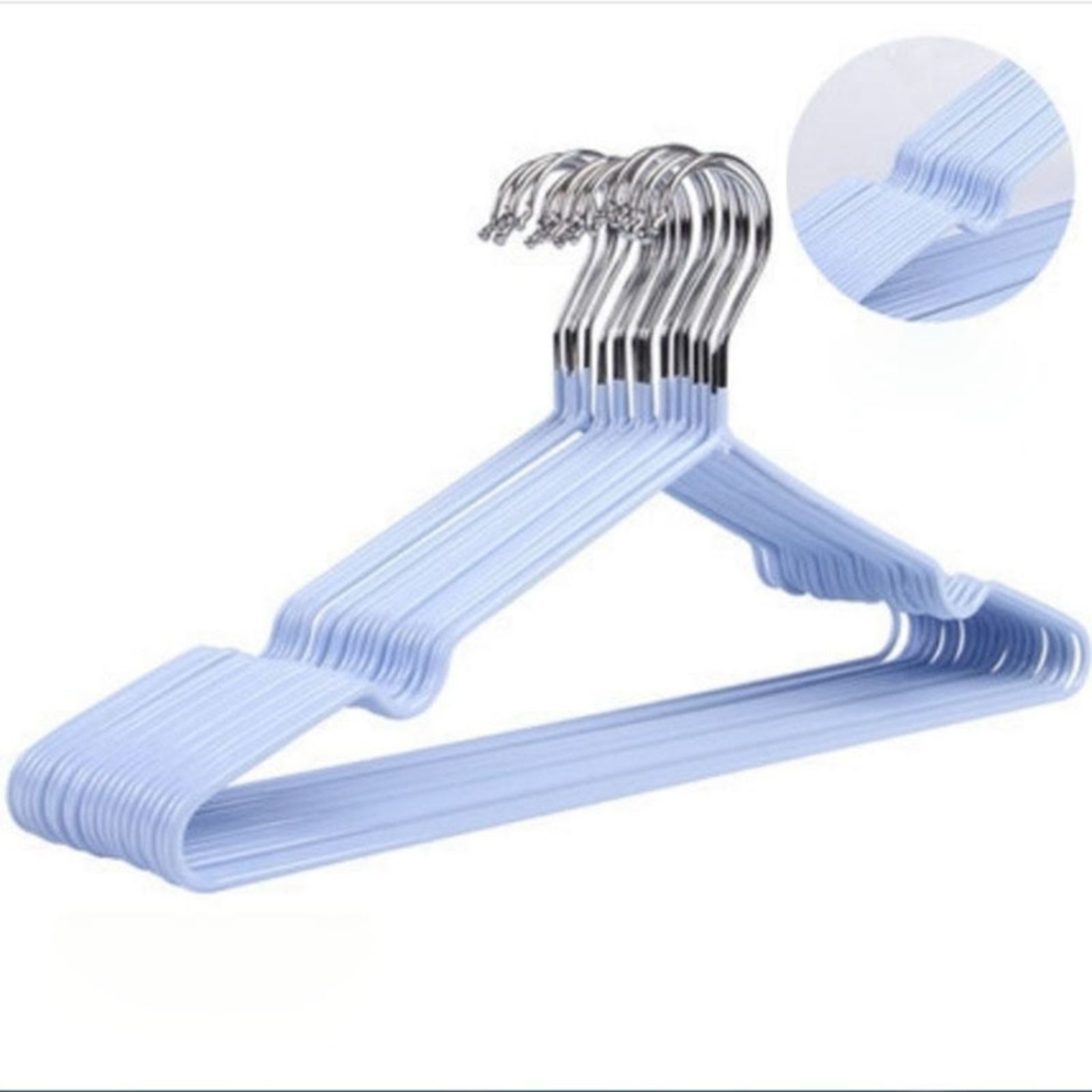 Clothes Hangers Prevent Slip Space Saving Heavy Duty Dry Wet Thick Clothes Hangers for Home Dormitory Blue - Image 5