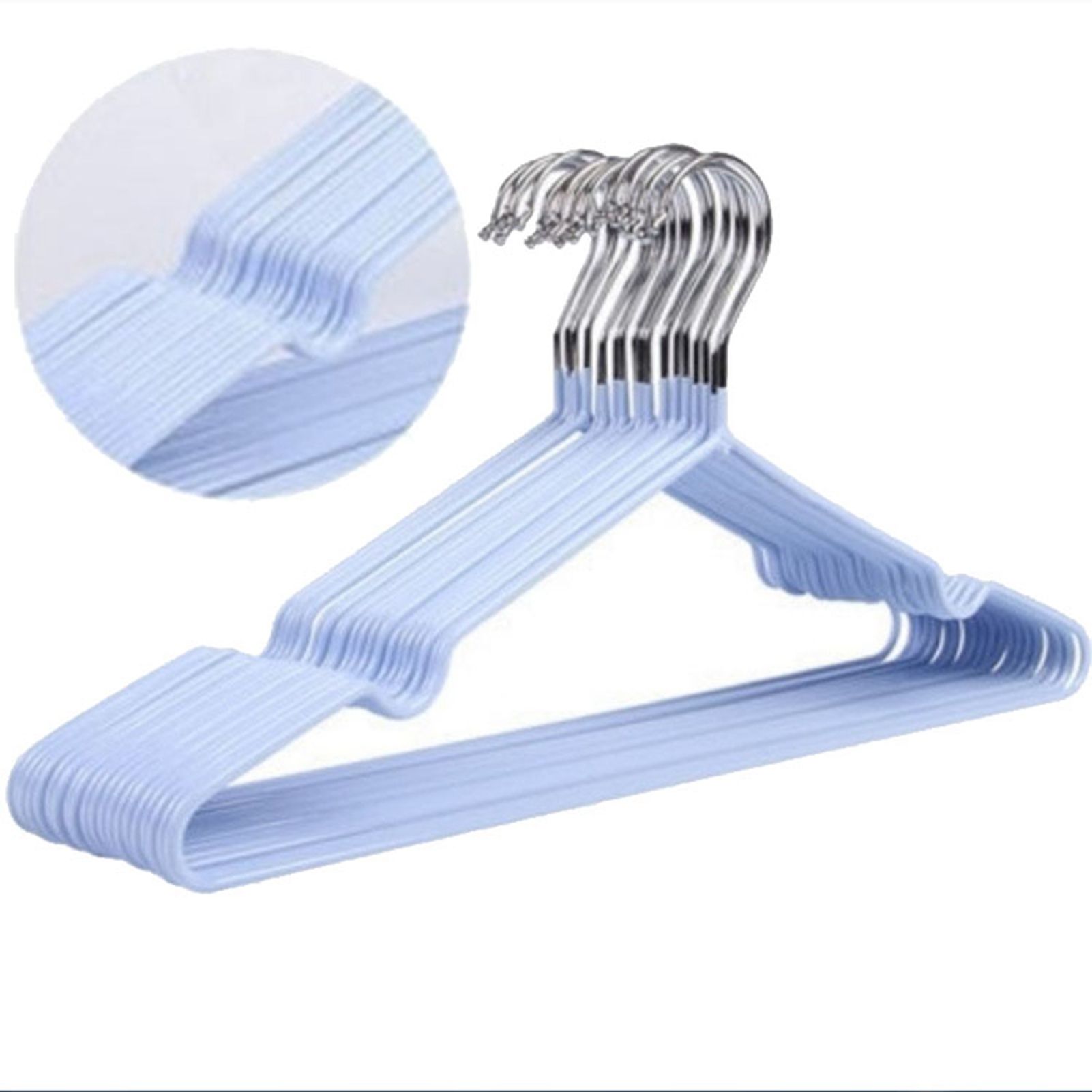 Clothes Hangers Prevent Slip Space Saving Heavy Duty Dry Wet Thick Clothes Hangers for Home Dormitory Blue - Image 6