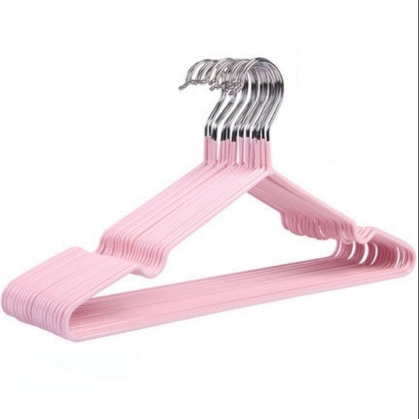 Clothes Hangers Prevent Slip Space Saving Heavy Duty Dry Wet Thick Clothes Hangers for Home Dormitory Pink - Image 1