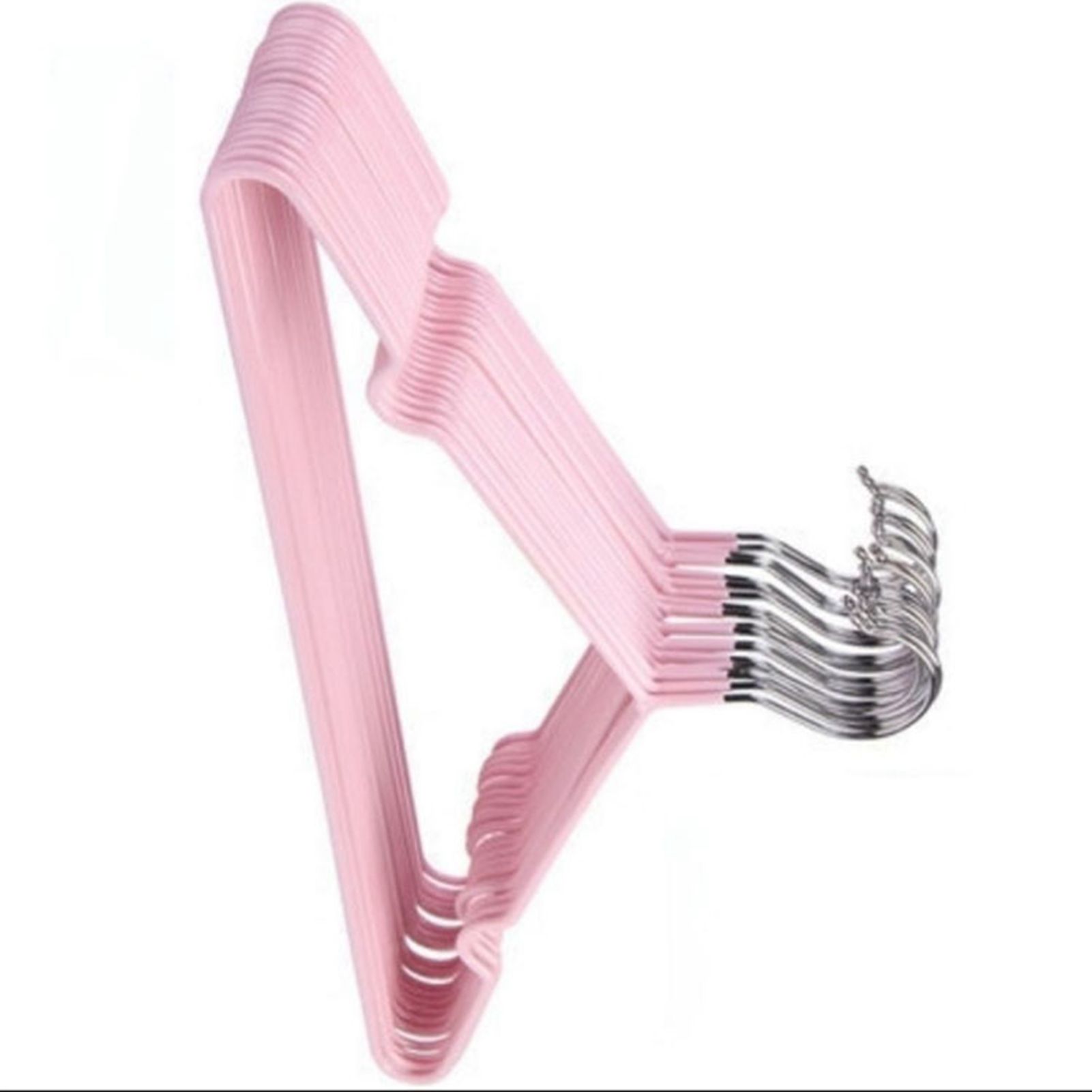 Clothes Hangers Prevent Slip Space Saving Heavy Duty Dry Wet Thick Clothes Hangers for Home Dormitory Pink - Image 4