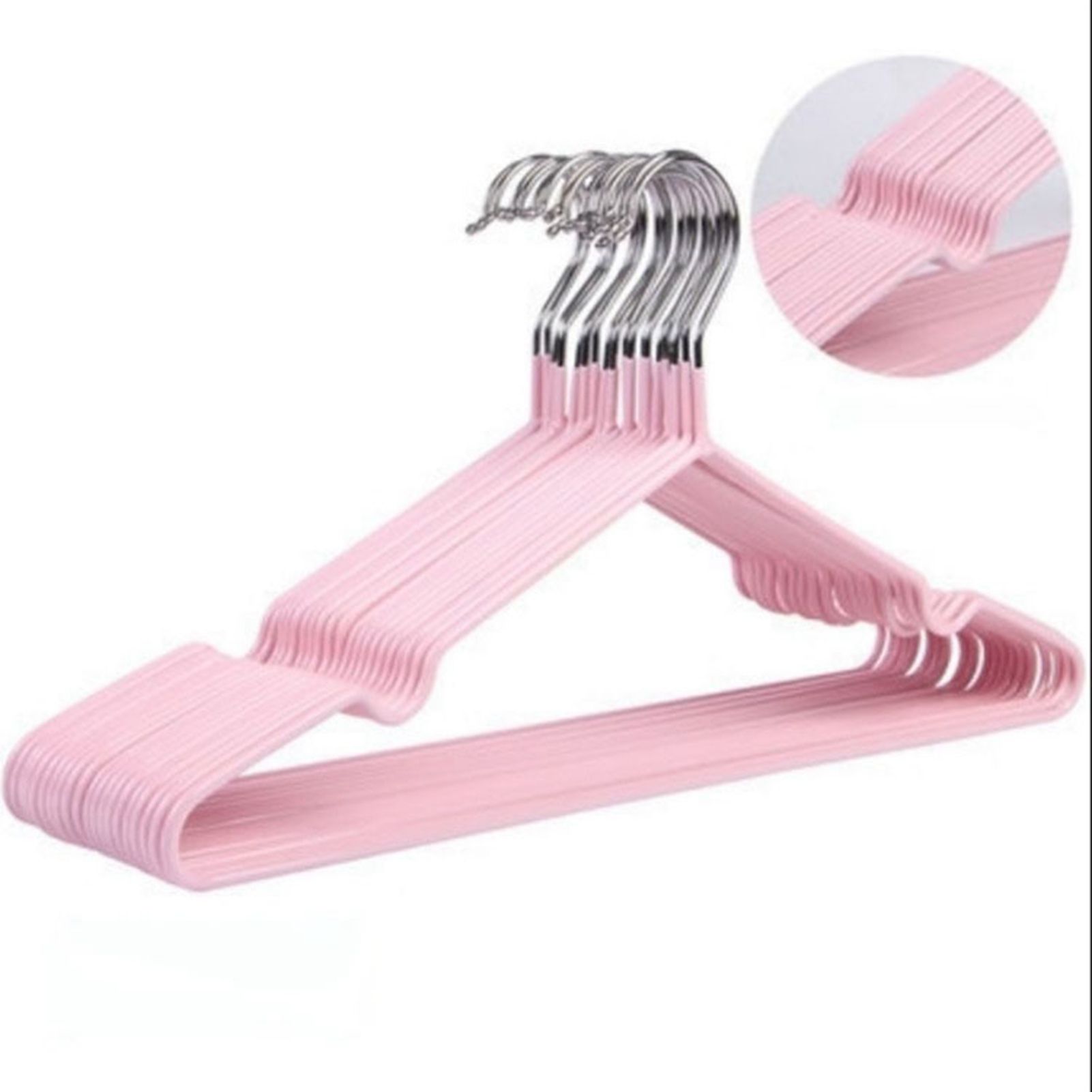 Clothes Hangers Prevent Slip Space Saving Heavy Duty Dry Wet Thick Clothes Hangers for Home Dormitory Pink - Image 5