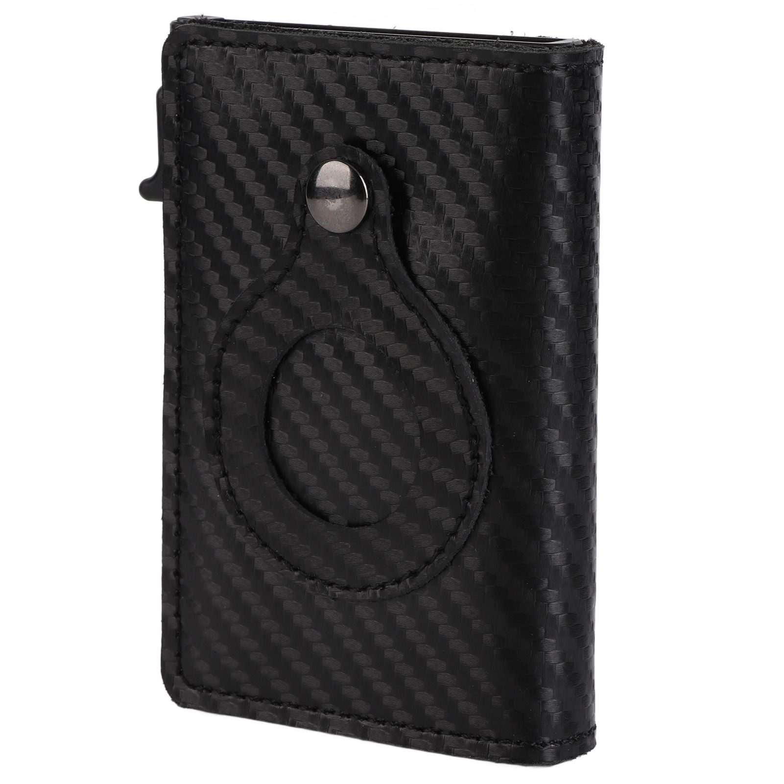 Card Wallet Soft Leather Large Capacity Lose Proof Multifunctional Men Wallet Gift Carbon Fiber Black - Image 3