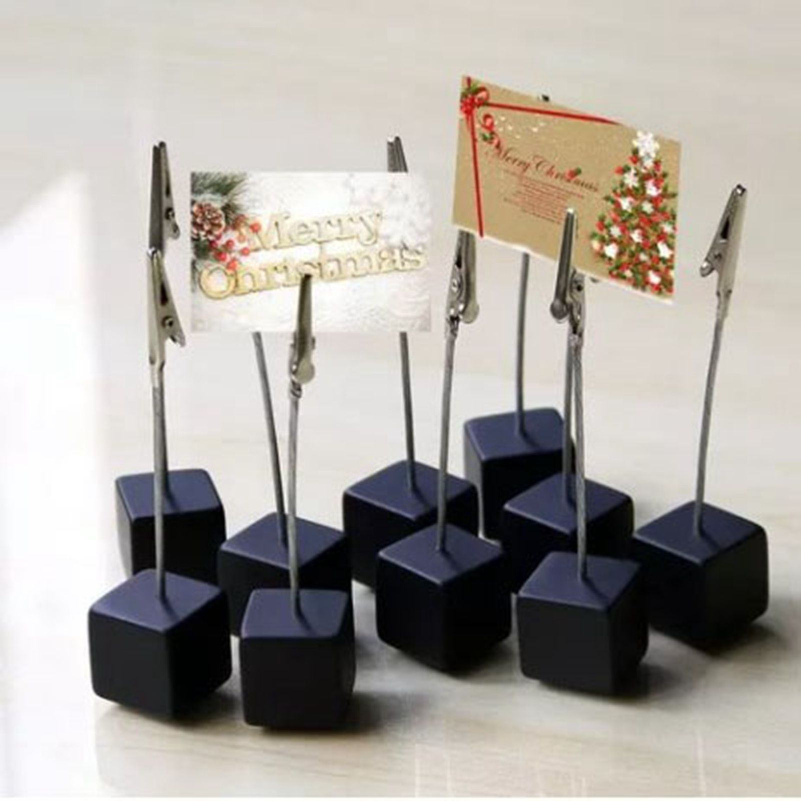 Note Holder Photo Clip Stand Memo Display Clamp Stable Cube Base for Home Weddings Offices Parties - Image 6