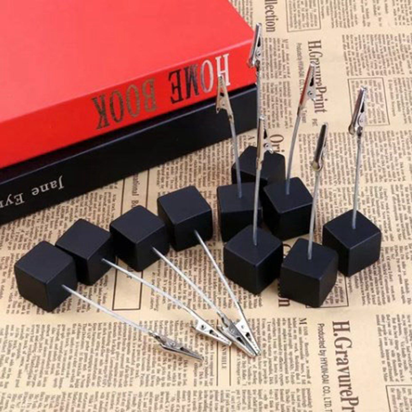 Note Holder Photo Clip Stand Memo Display Clamp Stable Cube Base for Home Weddings Offices Parties - Image 7