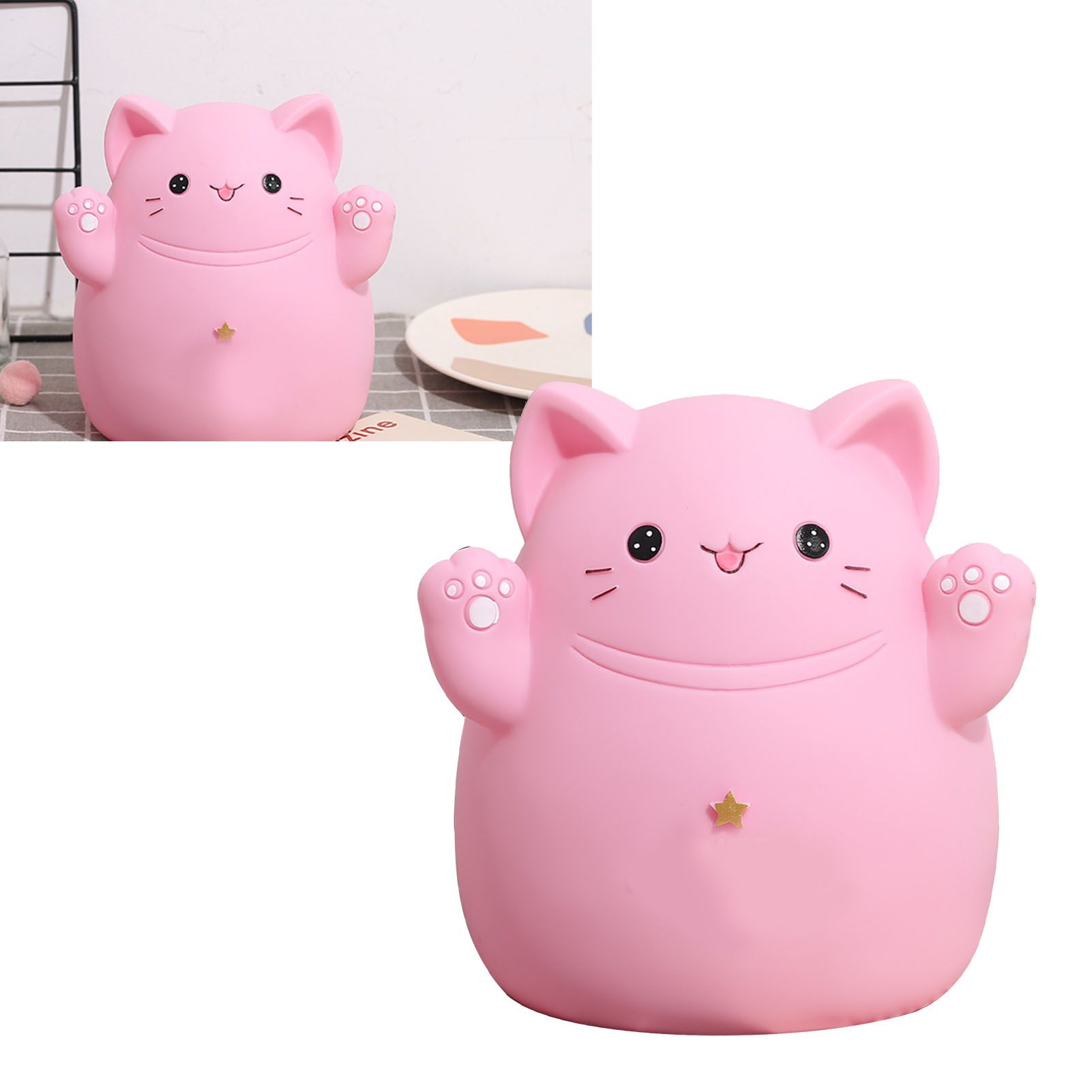 Cartoon Cat Piggy Bank Saving Bank Cartoon Cat Shaped Money Box Coins Storage Box Home Decor Ornament Children Toys Gifts Pink S 13x11x15cm - Image 6