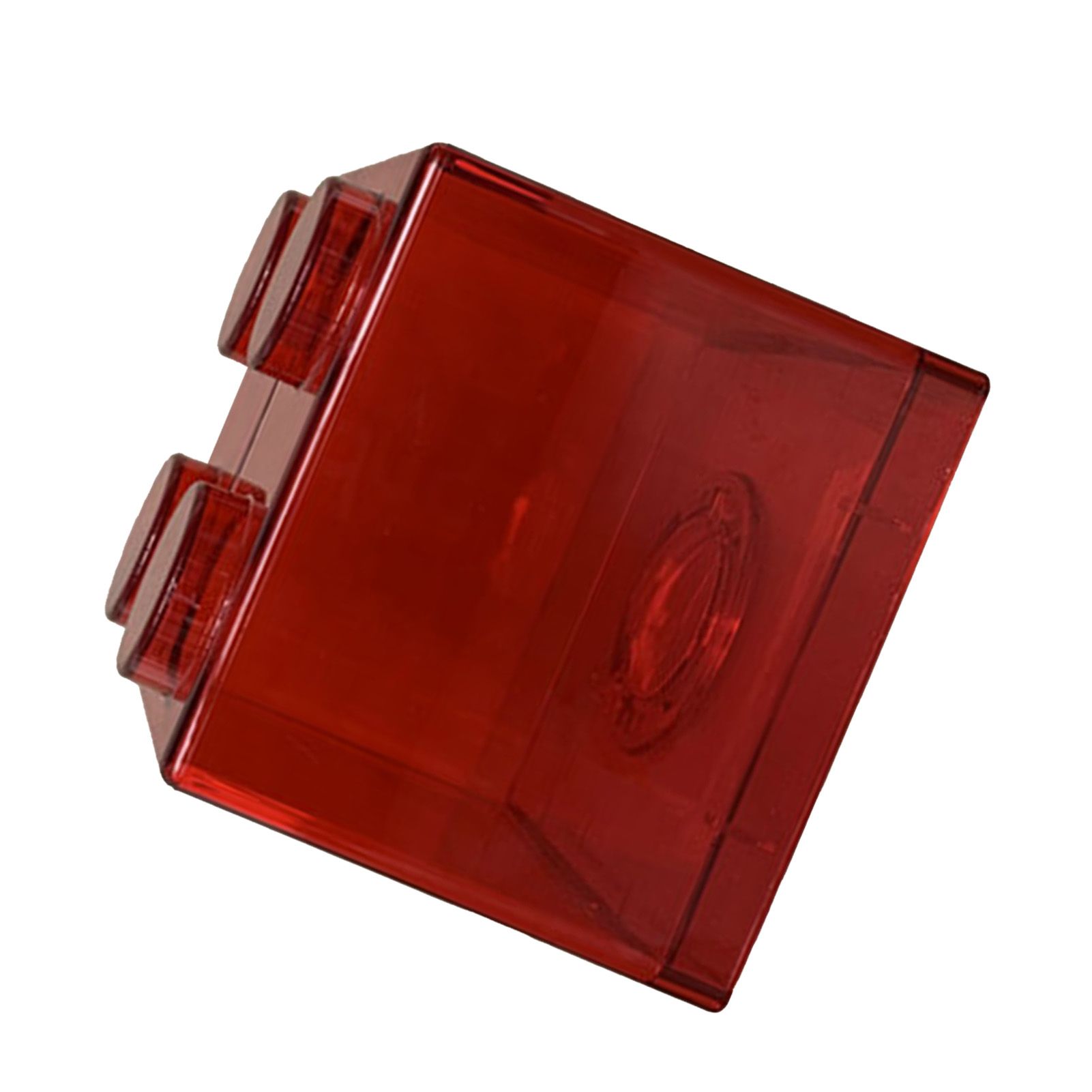 Clear Money Saving Bank Building Block Design Rectangular Transparent Coin Saving Box for Kids Boys Girls Red 8.9x8.9x9.2cm / 3.5x3.5x3.6in - Image 2