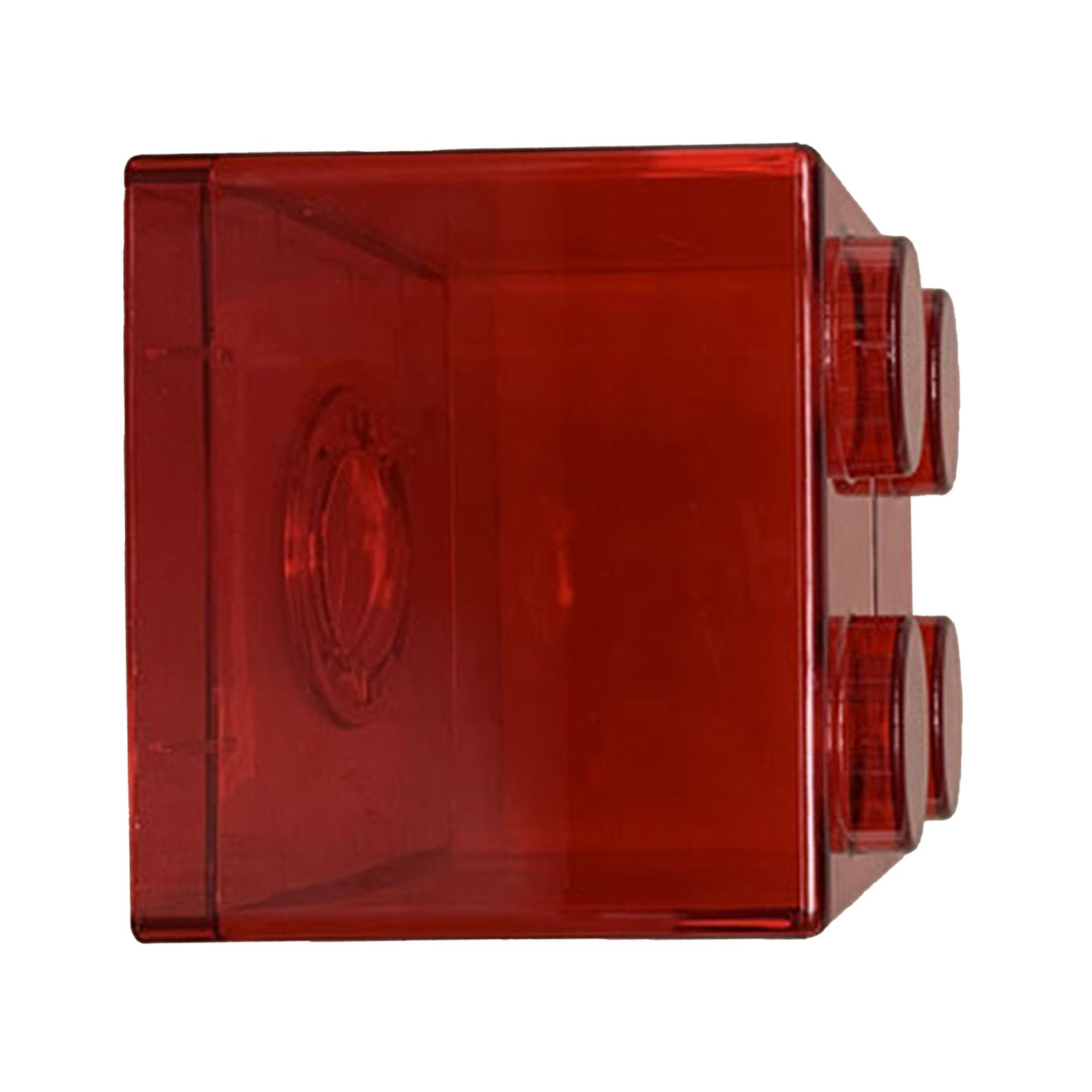 Clear Money Saving Bank Building Block Design Rectangular Transparent Coin Saving Box for Kids Boys Girls Red 8.9x8.9x9.2cm / 3.5x3.5x3.6in - Image 8