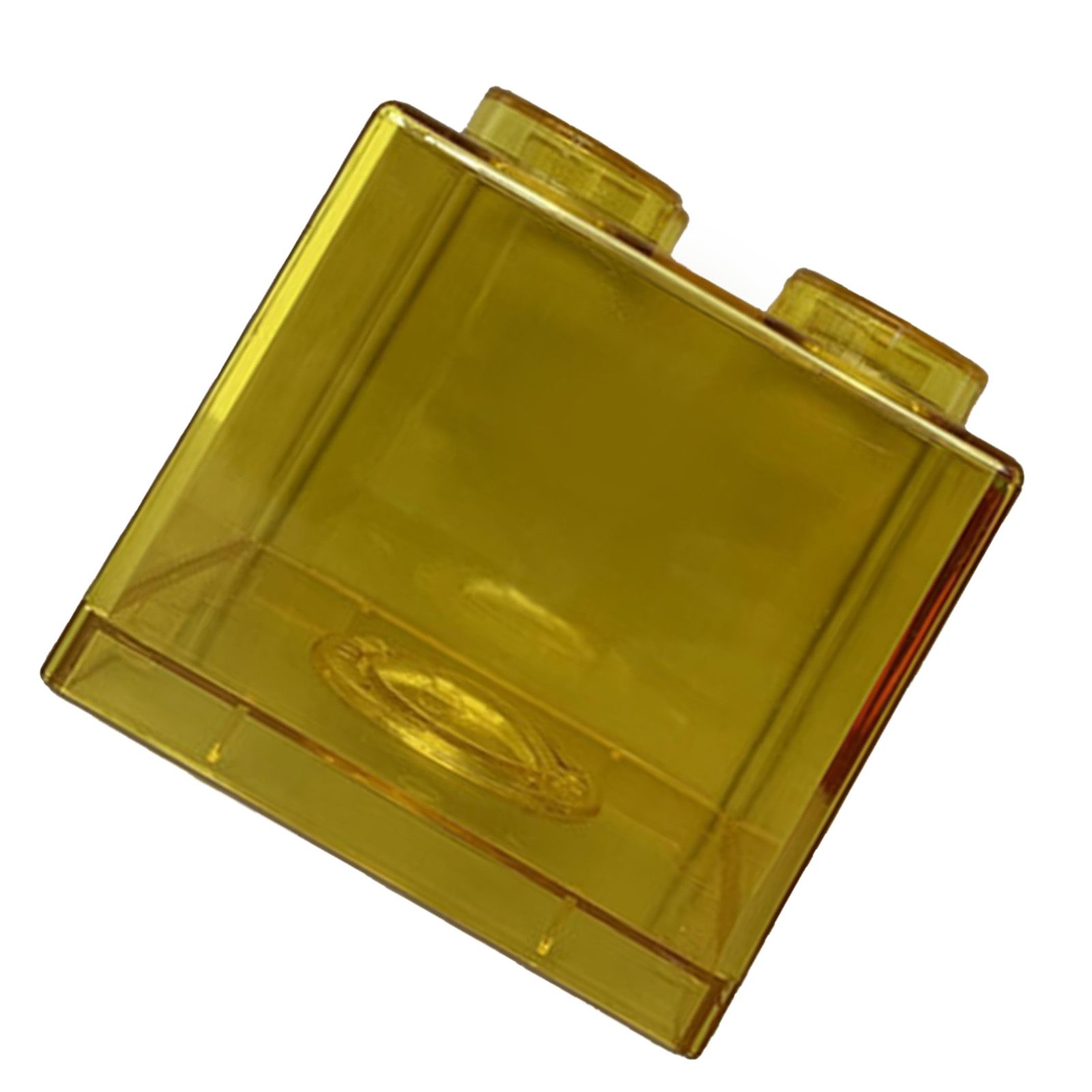 Clear Money Saving Bank Building Block Design Rectangular Transparent Coin Saving Box for Kids Boys Girls Yellow 8.9x8.9x9.2cm / 3.5x3.5x3.6in - Image 2