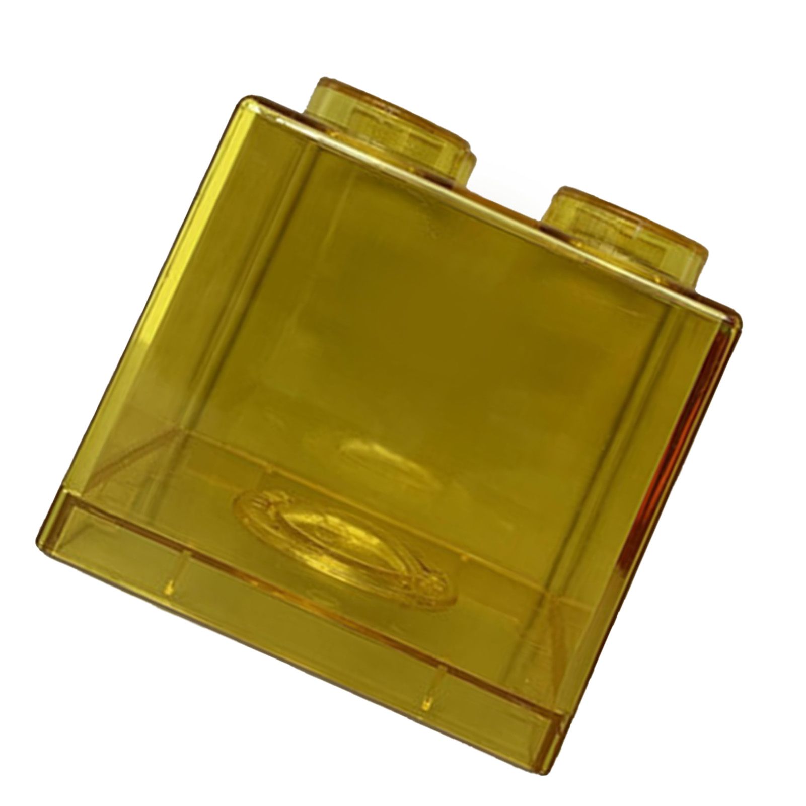 Clear Money Saving Bank Building Block Design Rectangular Transparent Coin Saving Box for Kids Boys Girls Yellow 8.9x8.9x9.2cm / 3.5x3.5x3.6in - Image 3