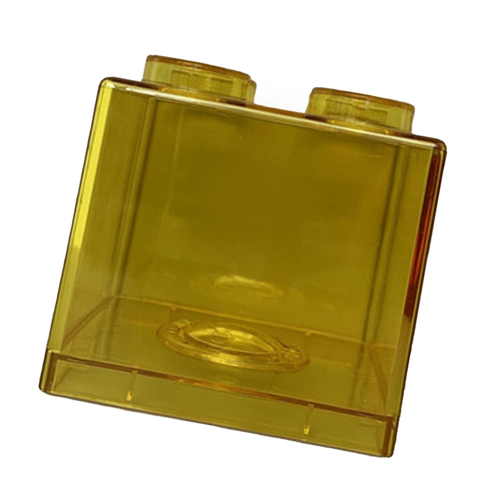 Clear Money Saving Bank Building Block Design Rectangular Transparent Coin Saving Box for Kids Boys Girls Yellow 8.9x8.9x9.2cm / 3.5x3.5x3.6in - Image 4