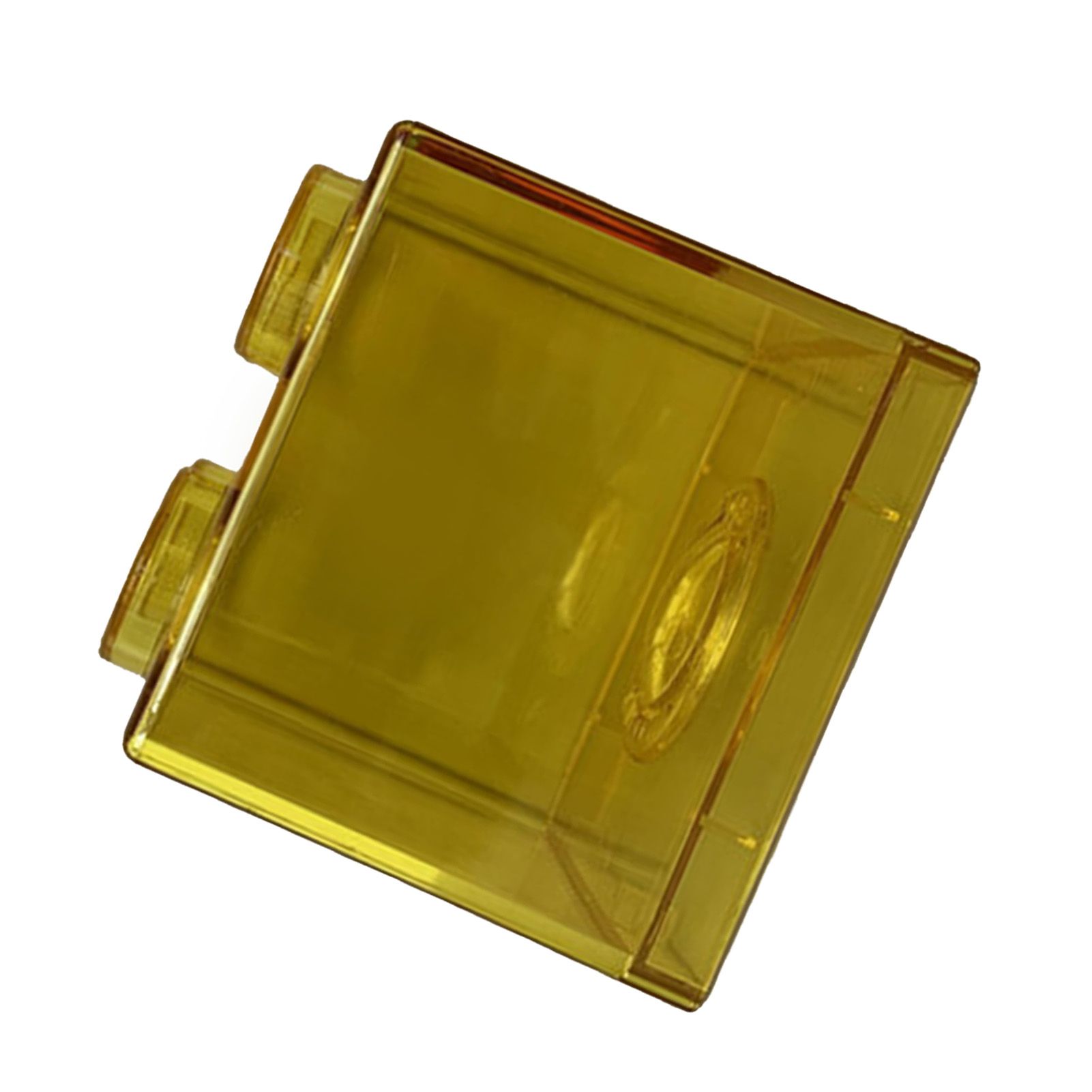Clear Money Saving Bank Building Block Design Rectangular Transparent Coin Saving Box for Kids Boys Girls Yellow 8.9x8.9x9.2cm / 3.5x3.5x3.6in - Image 8