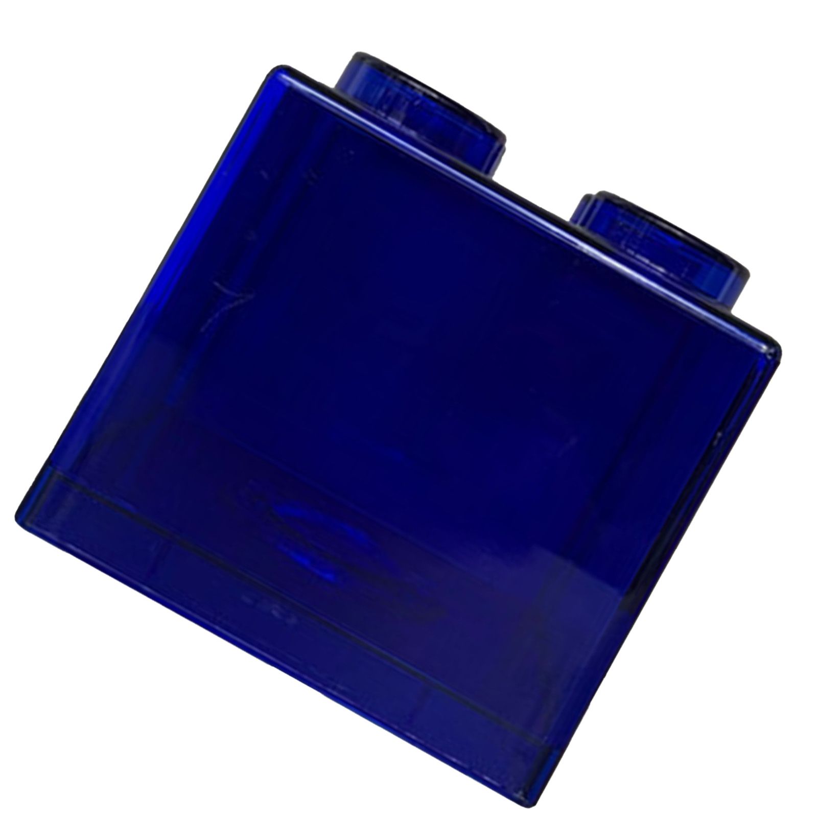 Clear Money Saving Bank Building Block Design Rectangular Transparent Coin Saving Box for Kids Boys Girls Blue 8.9x8.9x9.2cm / 3.5x3.5x3.6in - Image 2