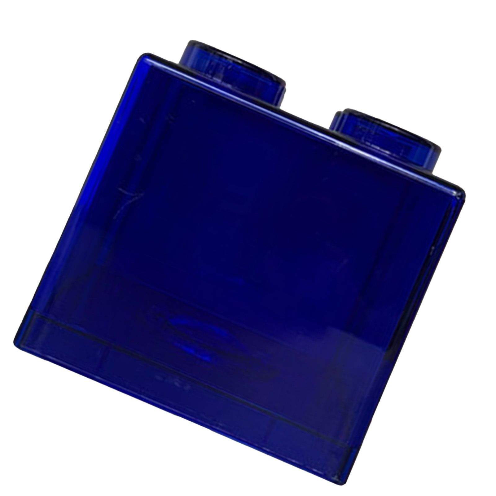 Clear Money Saving Bank Building Block Design Rectangular Transparent Coin Saving Box for Kids Boys Girls Blue 8.9x8.9x9.2cm / 3.5x3.5x3.6in - Image 3