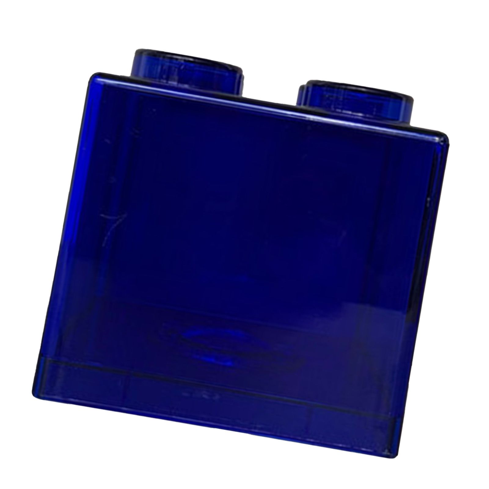 Clear Money Saving Bank Building Block Design Rectangular Transparent Coin Saving Box for Kids Boys Girls Blue 8.9x8.9x9.2cm / 3.5x3.5x3.6in - Image 4