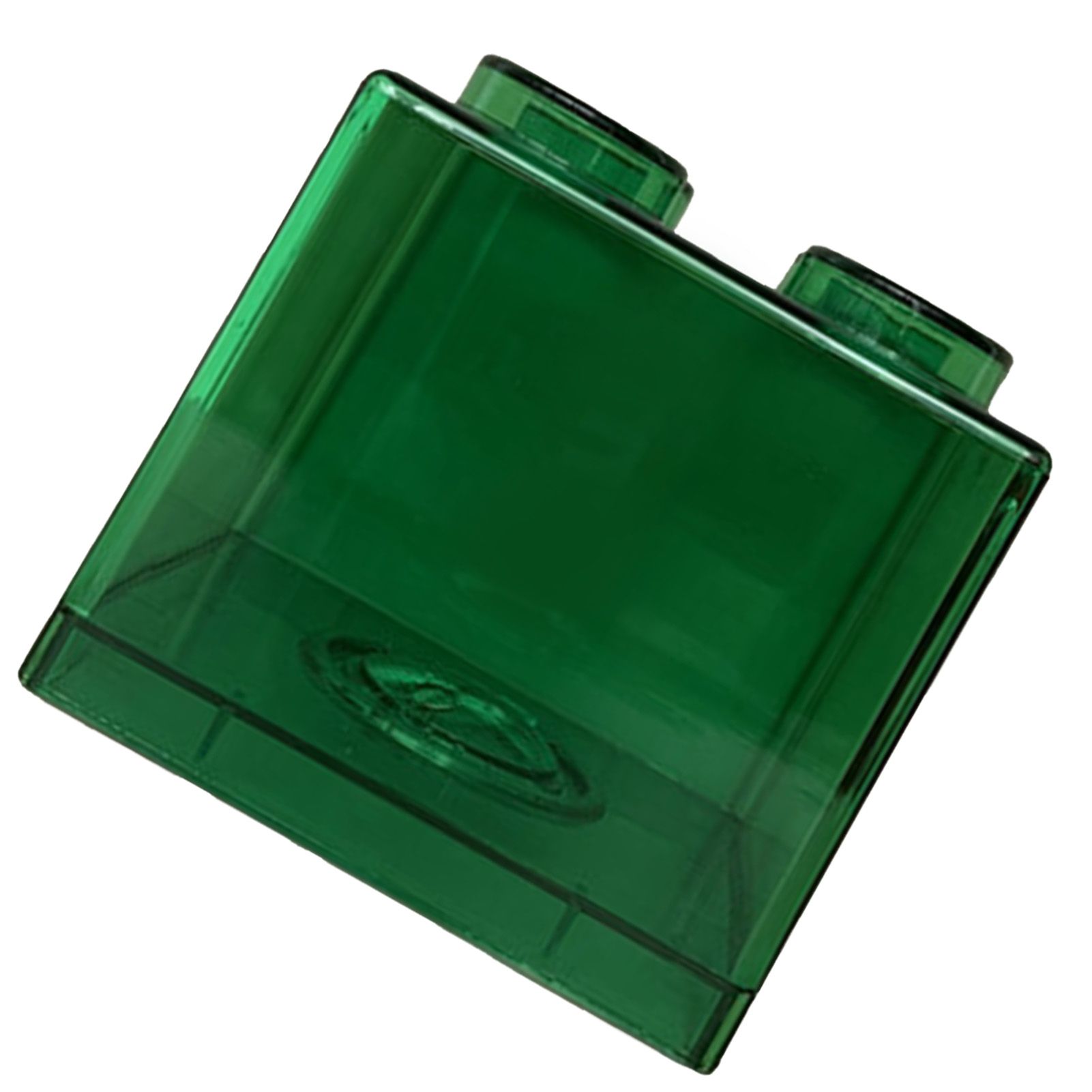 Clear Money Saving Bank Building Block Design Rectangular Transparent Coin Saving Box for Kids Boys Girls Green 8.9x8.9x9.2cm / 3.5x3.5x3.6in - Image 3