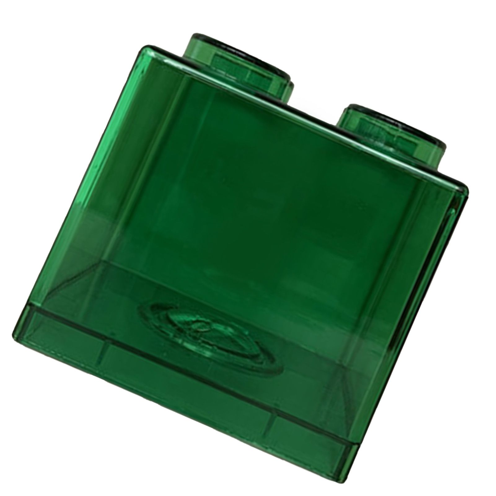 Clear Money Saving Bank Building Block Design Rectangular Transparent Coin Saving Box for Kids Boys Girls Green 8.9x8.9x9.2cm / 3.5x3.5x3.6in - Image 4