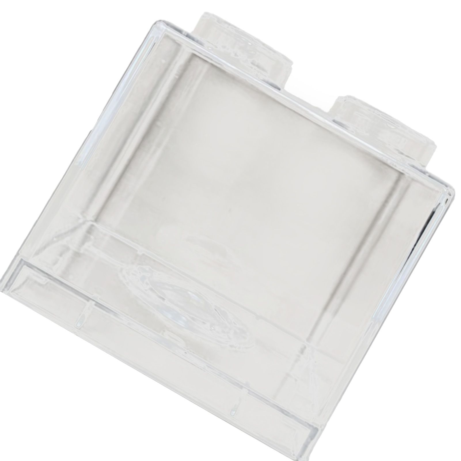 Clear Money Saving Bank Building Block Design Rectangular Transparent Coin Saving Box for Kids Boys Girls White 8.9x8.9x9.2cm / 3.5x3.5x3.6in - Image 2