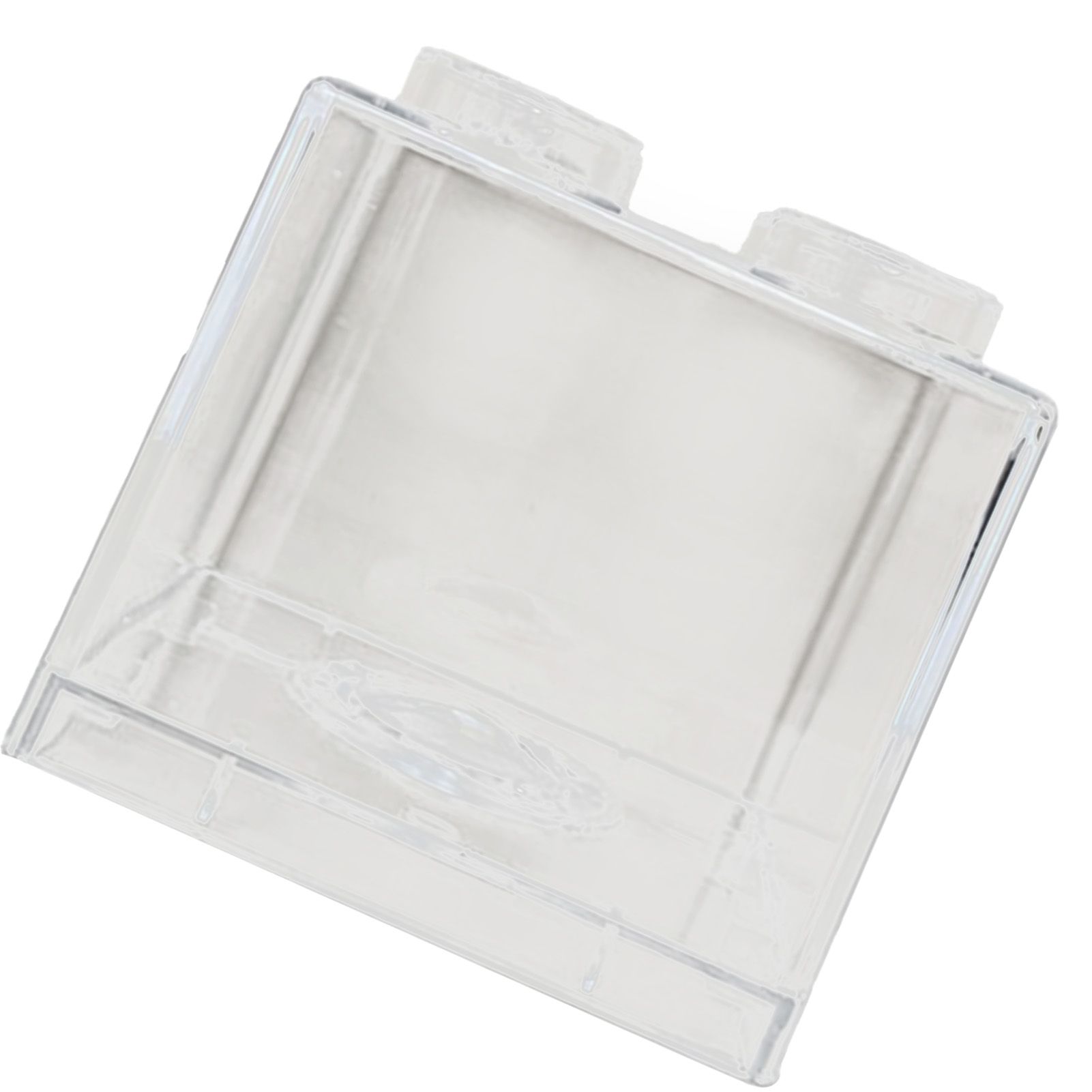 Clear Money Saving Bank Building Block Design Rectangular Transparent Coin Saving Box for Kids Boys Girls White 8.9x8.9x9.2cm / 3.5x3.5x3.6in - Image 3