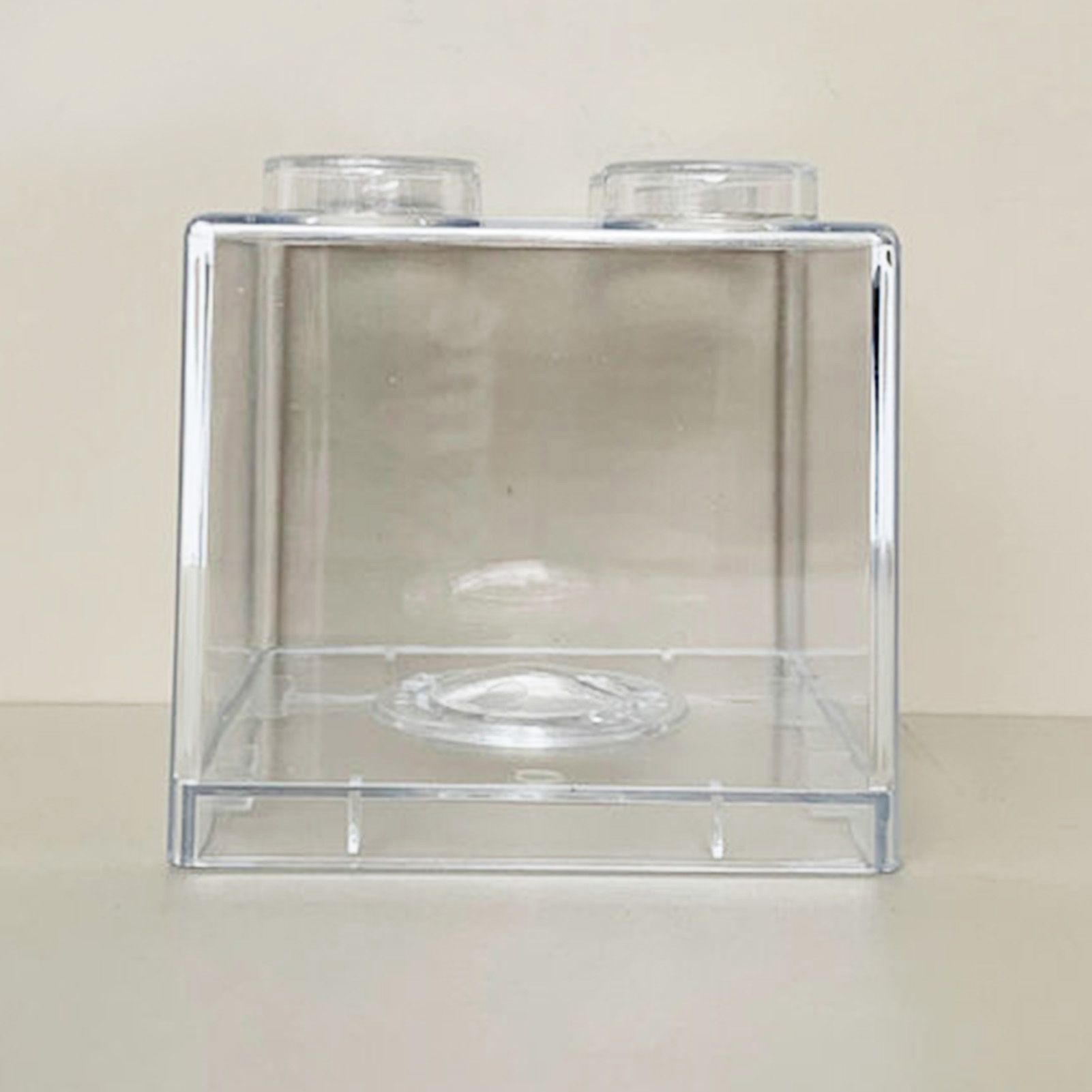 Clear Money Saving Bank Building Block Design Rectangular Transparent Coin Saving Box for Kids Boys Girls White 8.9x8.9x9.2cm / 3.5x3.5x3.6in - Image 5