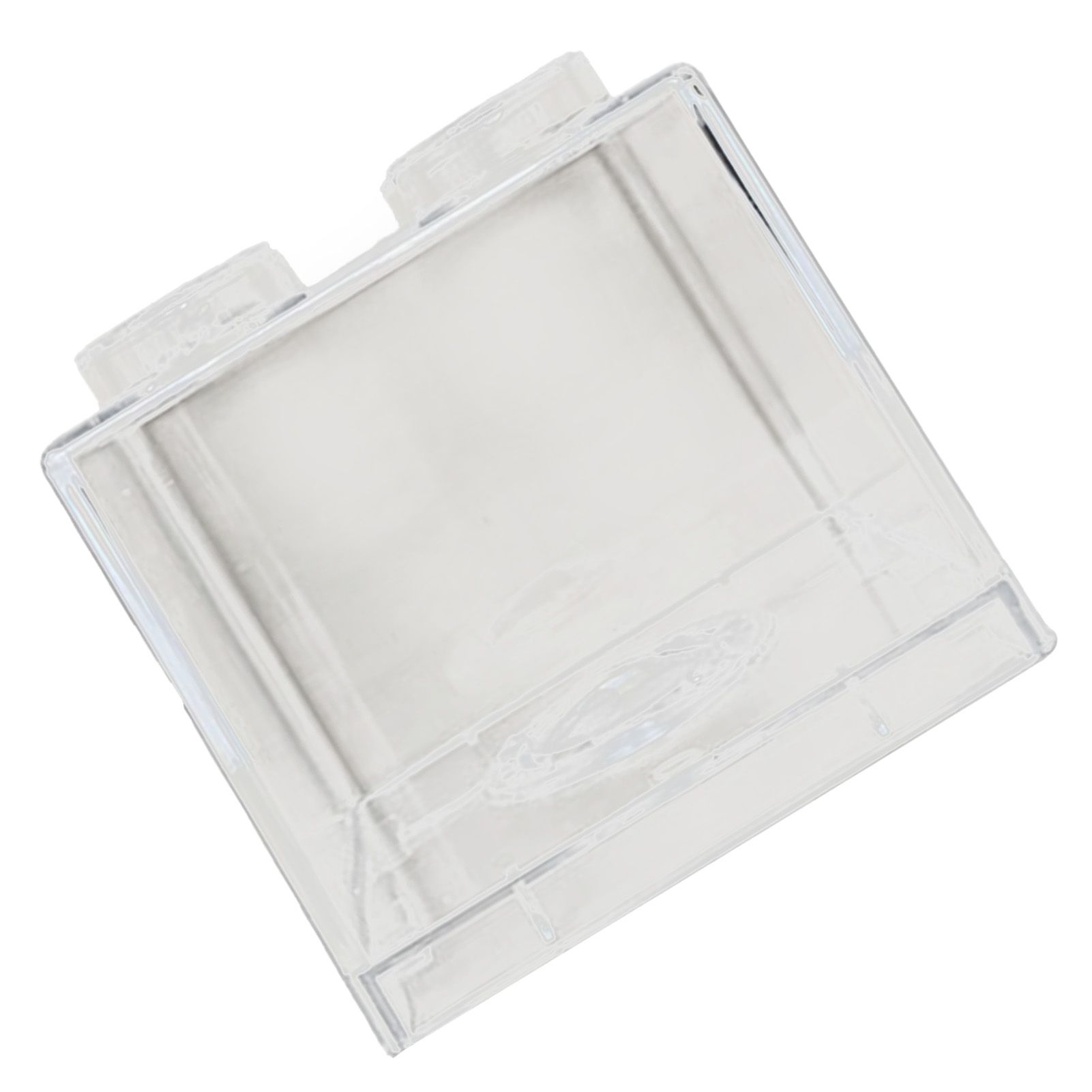Clear Money Saving Bank Building Block Design Rectangular Transparent Coin Saving Box for Kids Boys Girls White 8.9x8.9x9.2cm / 3.5x3.5x3.6in - Image 8