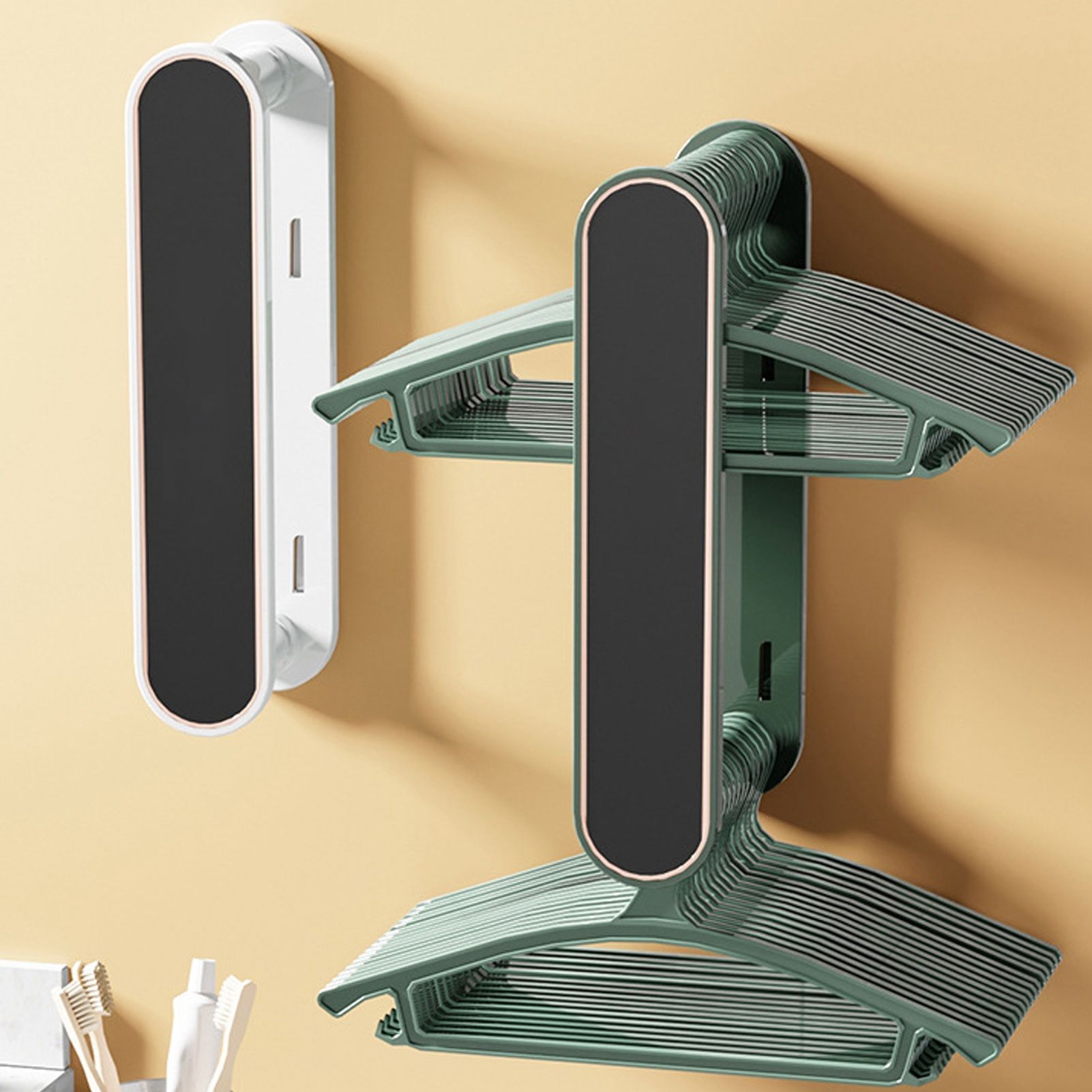 Clothes Drying Rack Plastic Retractable Cloth Hanger for Laundry Balcony Mudroom Bedroom Elegant White - Image 5