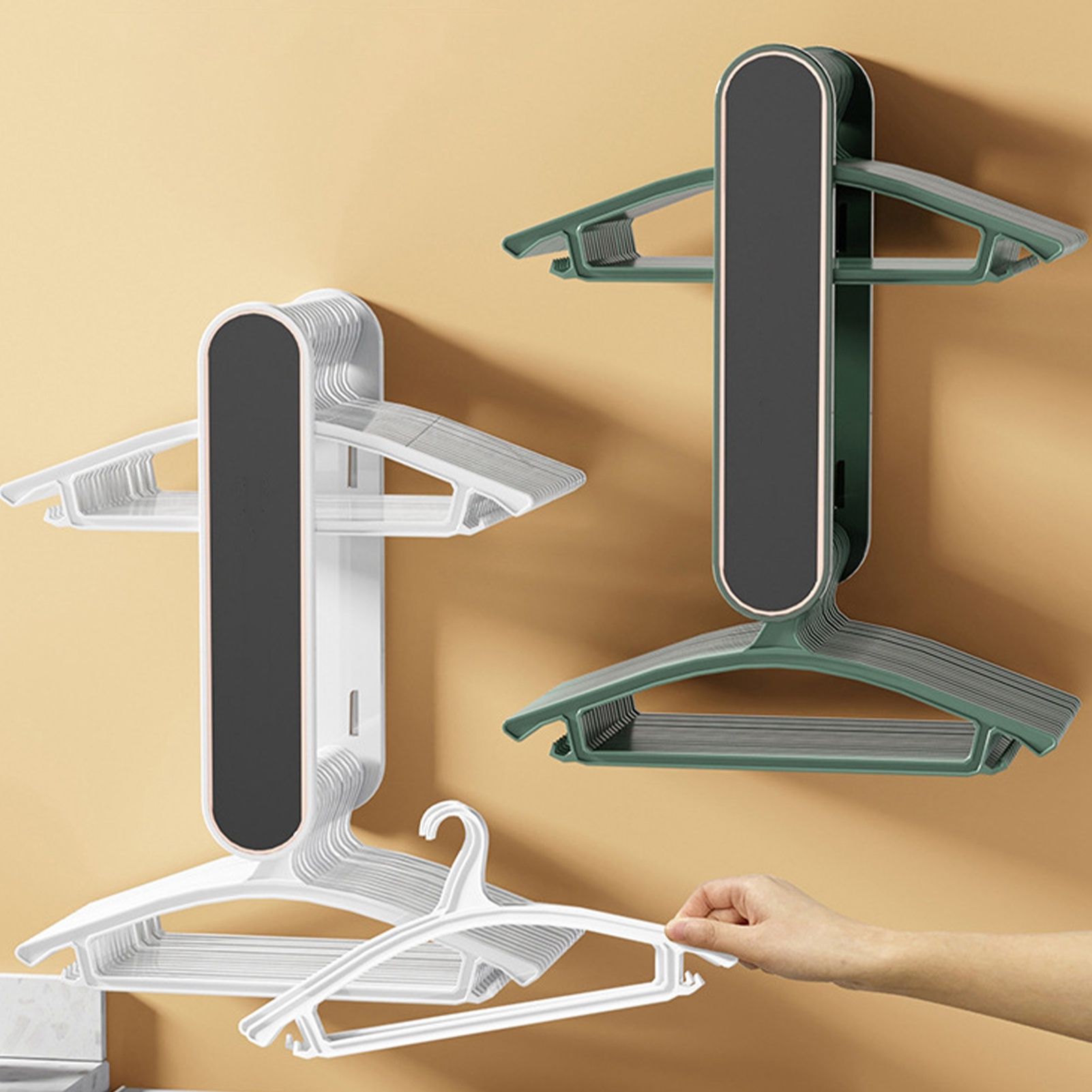 Clothes Drying Rack Plastic Retractable Cloth Hanger for Laundry Balcony Mudroom Bedroom Elegant White - Image 6