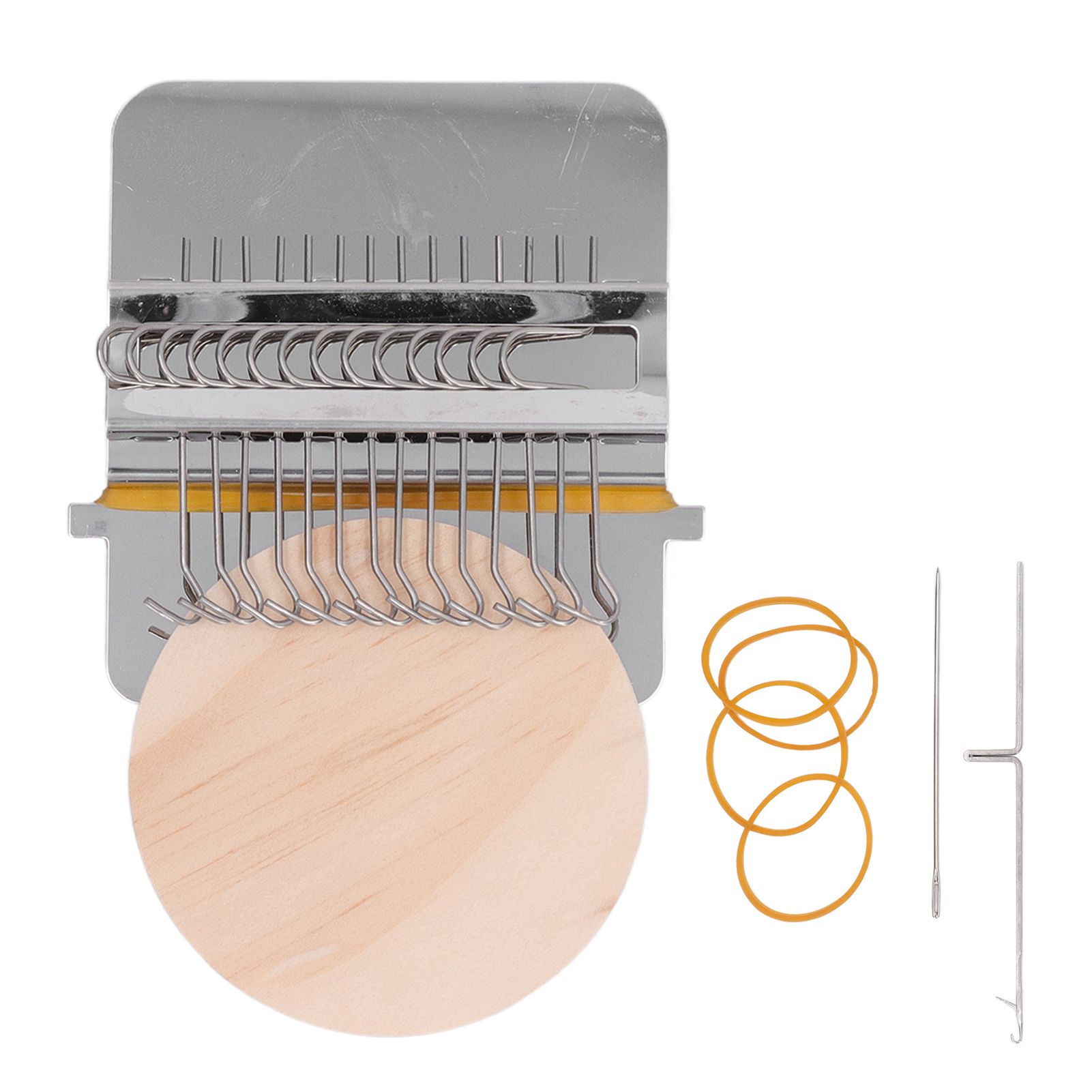 Darning Loom Weave Tool Small Weaving Loom Kit with 14 Hooks 1 Needle for Hand Knitting DIY Crafts - Image 1