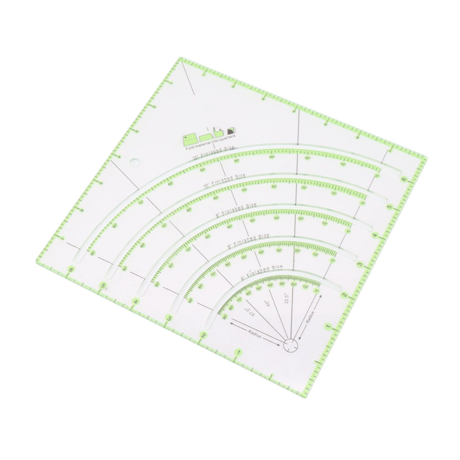 8 Inch Acrylic Quilting Ruler Multifunctional Clear Arcs Fans Quilt Circle Cutter Ruler for Patchwork Sewing Craft Tool - Image 3