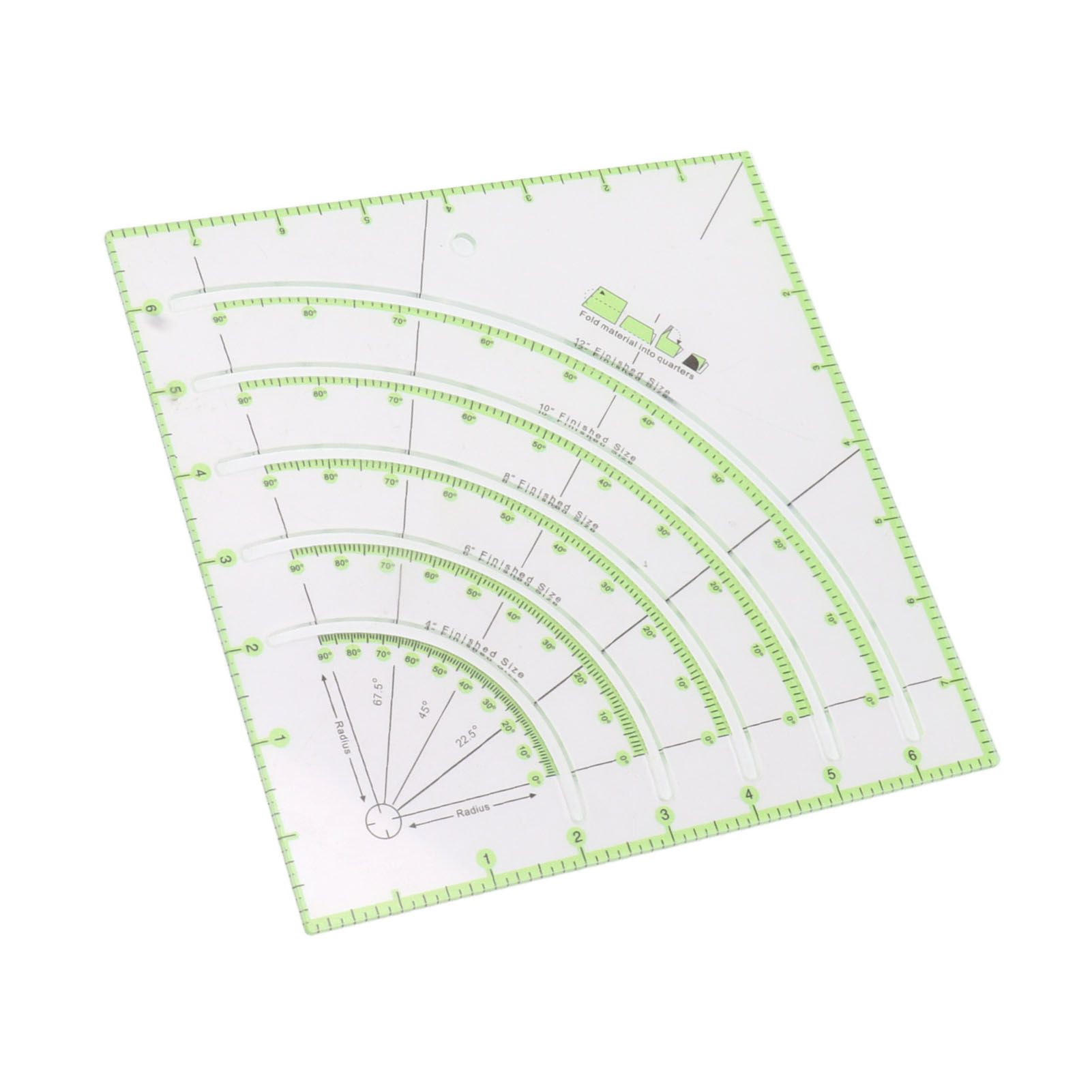 8 Inch Acrylic Quilting Ruler Multifunctional Clear Arcs Fans Quilt Circle Cutter Ruler for Patchwork Sewing Craft Tool - Image 7