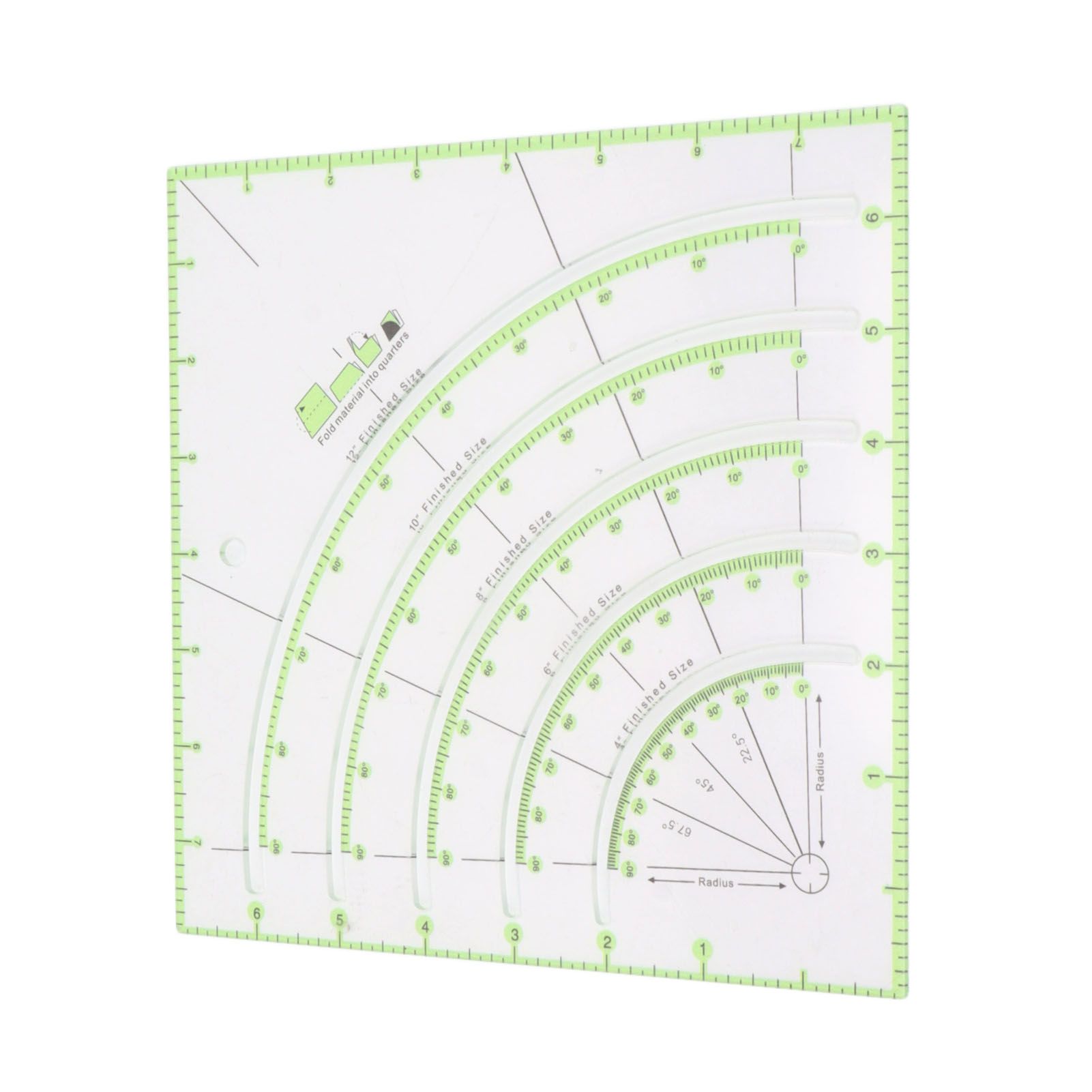 8 Inch Acrylic Quilting Ruler Multifunctional Clear Arcs Fans Quilt Circle Cutter Ruler for Patchwork Sewing Craft Tool - Image 8