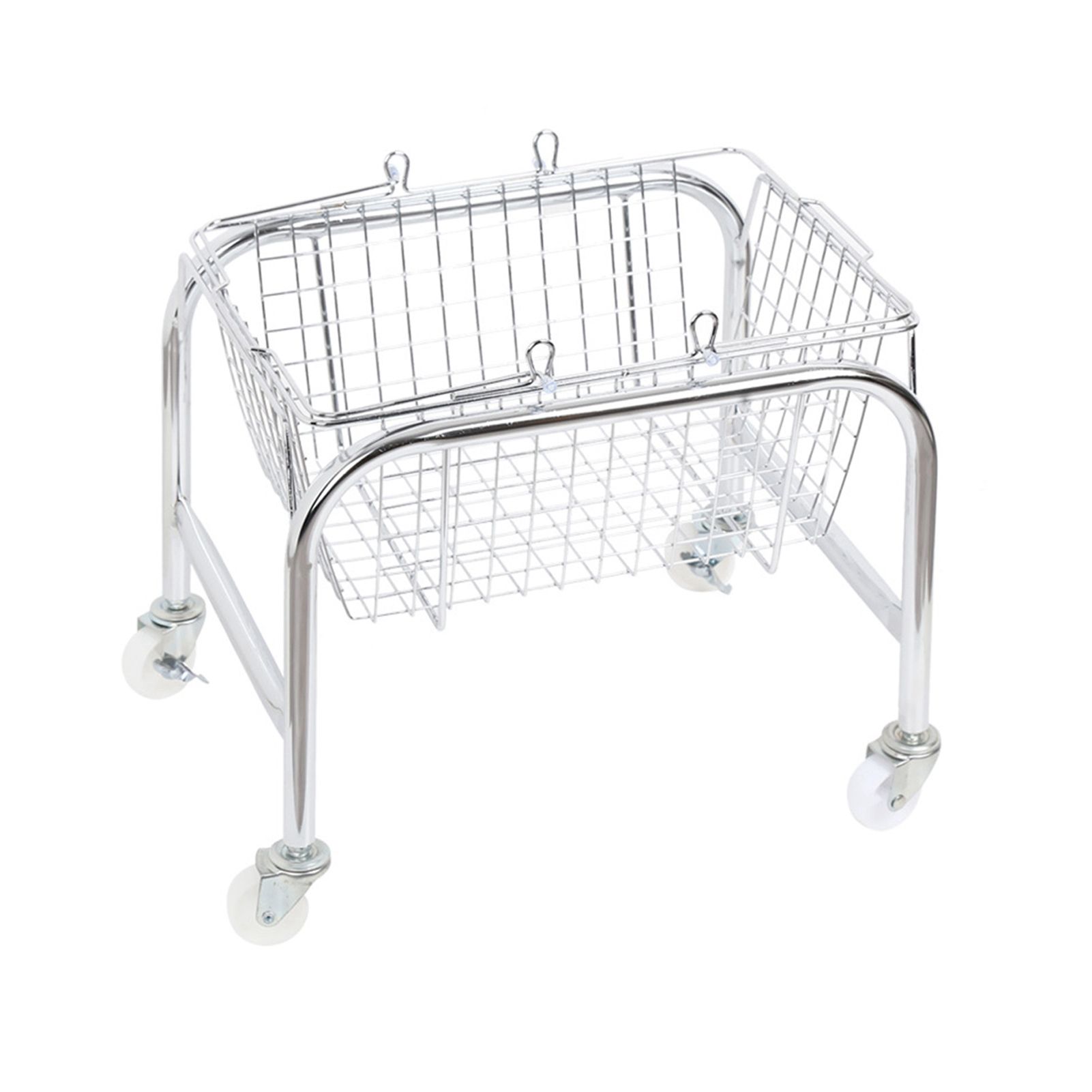 Storage Basket Convenient High Load Bearing Capacity for Bedroom Kitchen Dormitory Supplies Plastic Rolling Wheel + Storage Basket - Image 1