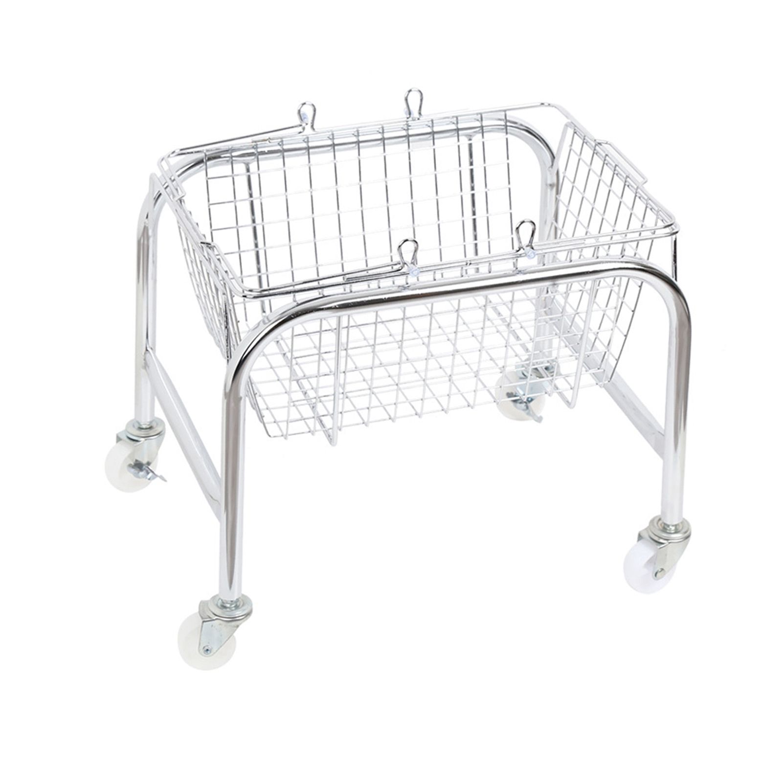 Storage Basket Convenient High Load Bearing Capacity for Bedroom Kitchen Dormitory Supplies Plastic Rolling Wheel + Storage Basket - Image 2