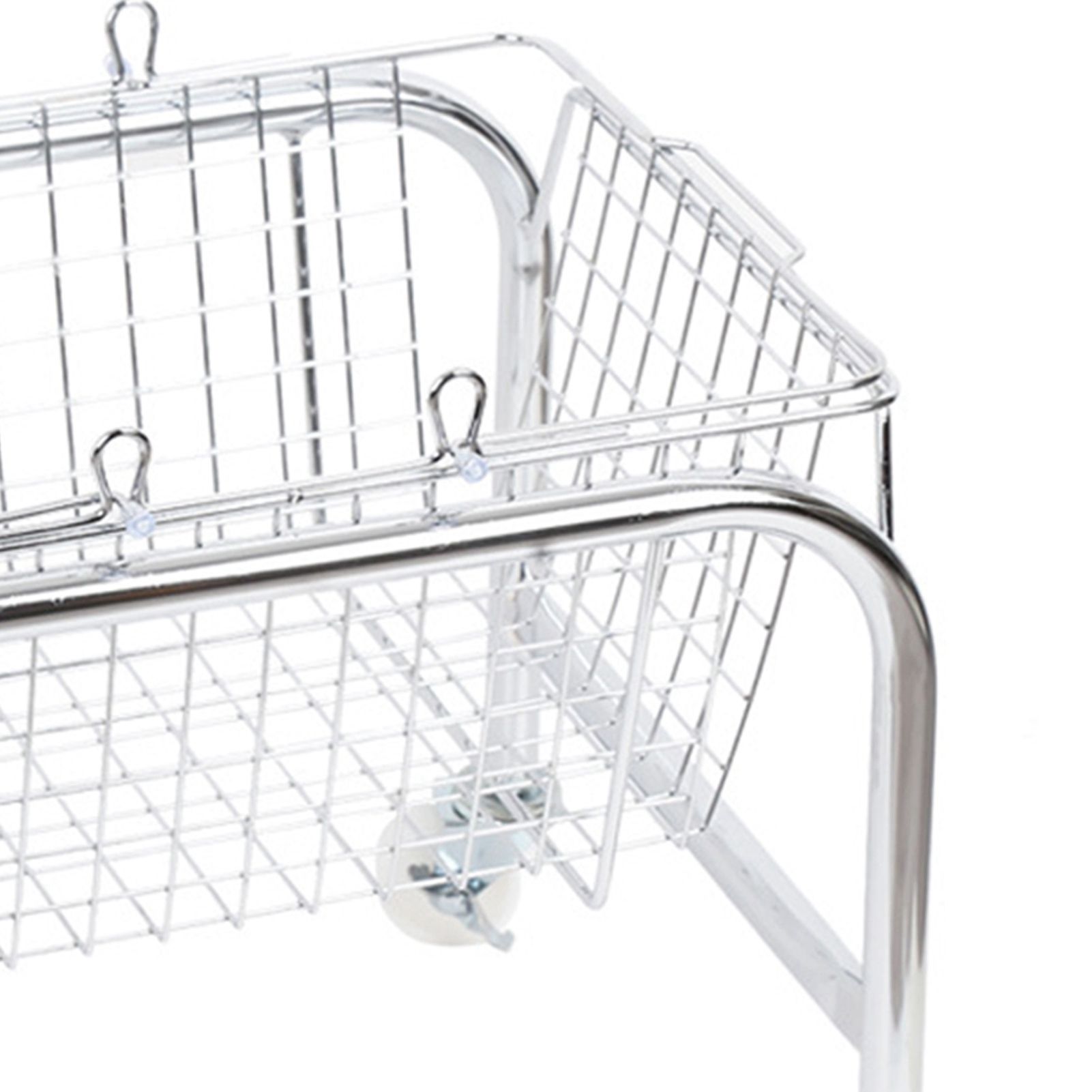 Storage Basket Convenient High Load Bearing Capacity for Bedroom Kitchen Dormitory Supplies Plastic Rolling Wheel + Storage Basket - Image 8