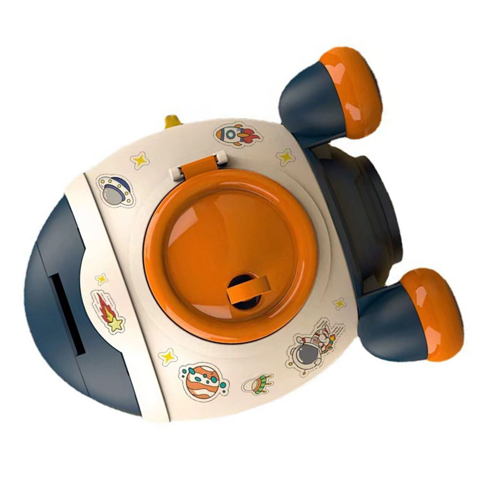 Cartoon Style Space Rocket Piggy Bank Money Bank Money Saving Jar Boys Girls Gift Morandi Blue - Image 4