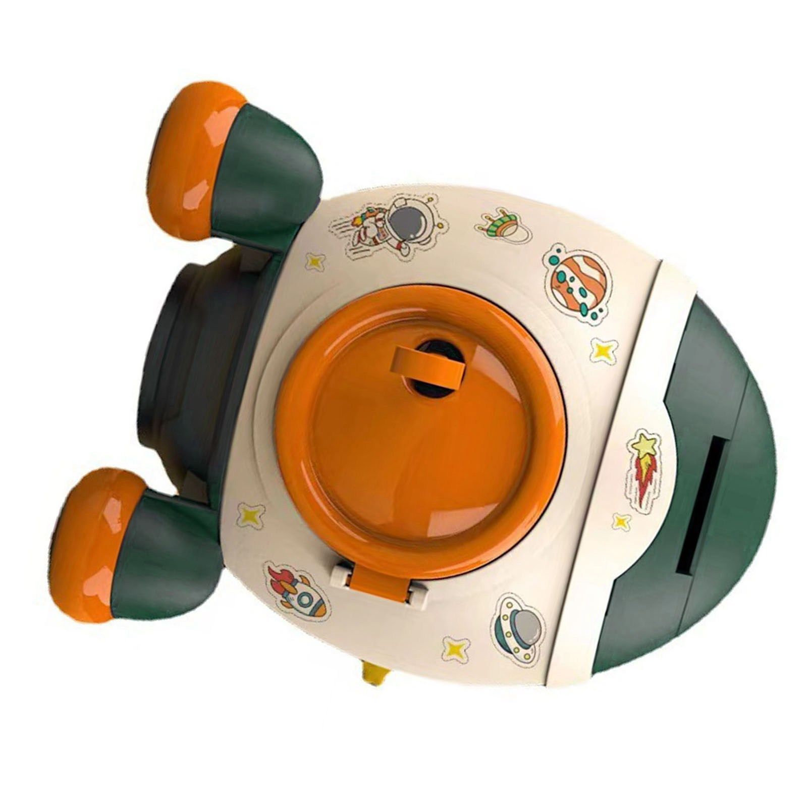 Cartoon Style Space Rocket Piggy Bank Money Bank Money Saving Jar Boys Girls Gift Morandi Green - Image 3