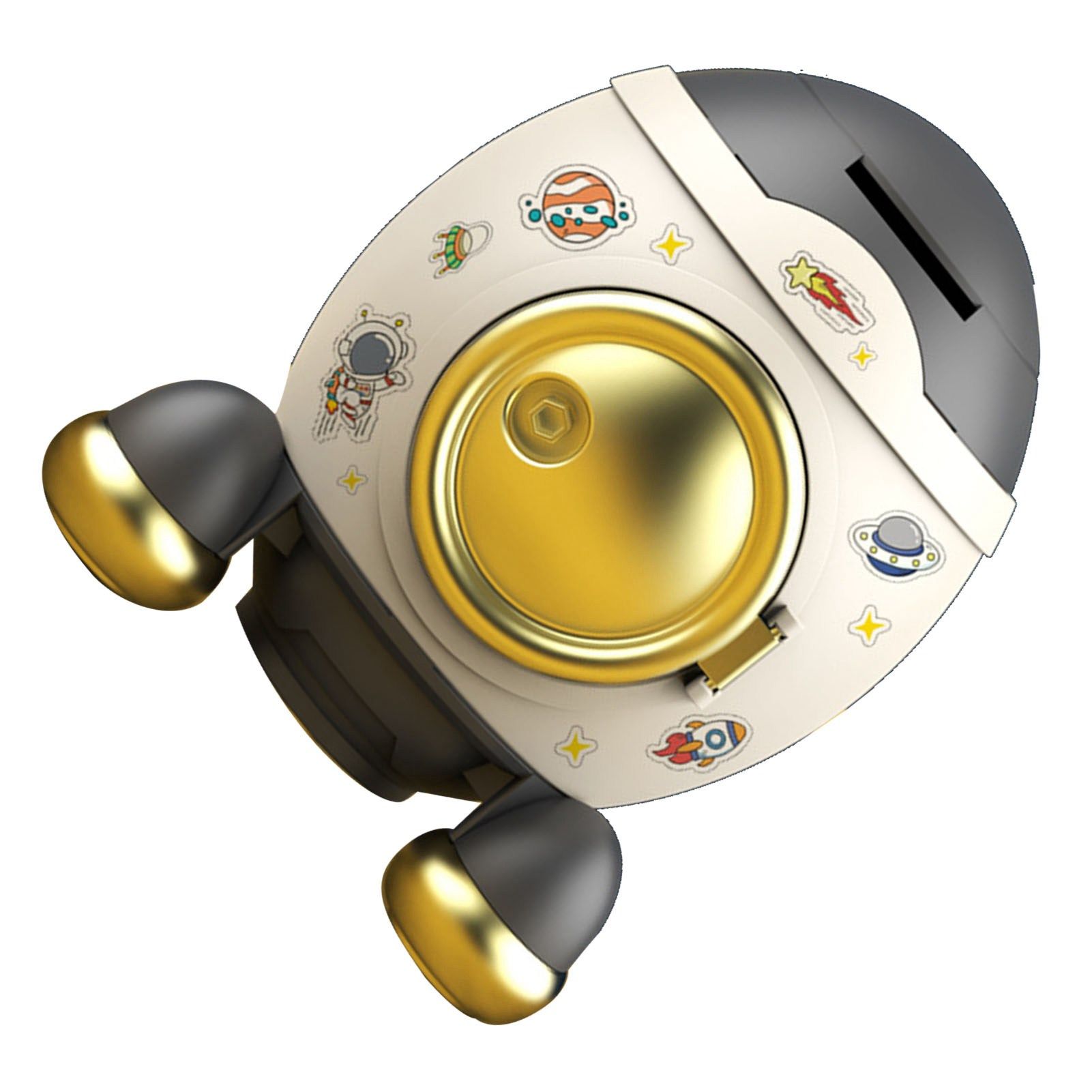Cartoon Style Space Rocket Piggy Bank Money Bank Money Saving Jar Boys Girls Gift Luxurious Grey Gold - Image 3