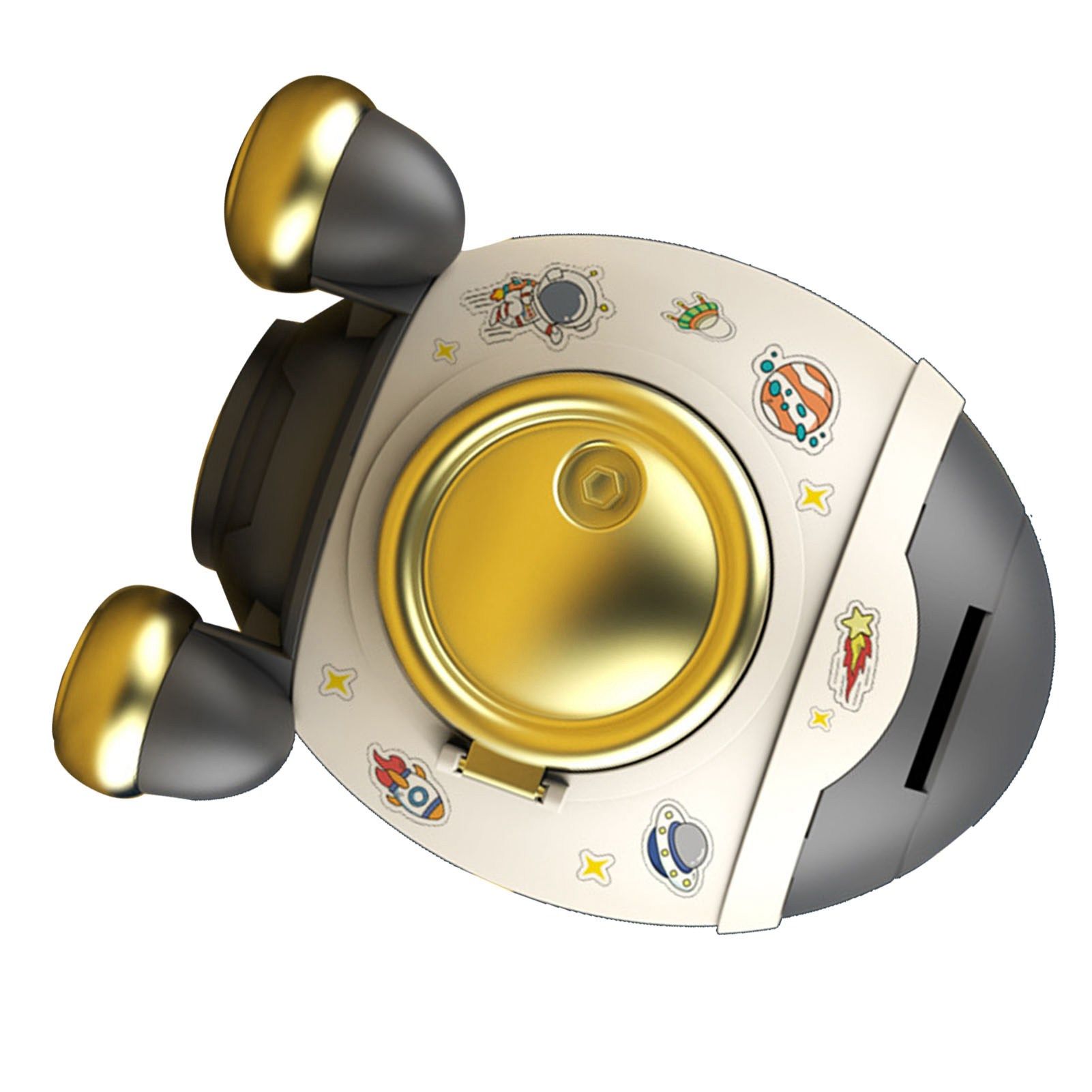 Cartoon Style Space Rocket Piggy Bank Money Bank Money Saving Jar Boys Girls Gift Luxurious Grey Gold - Image 4