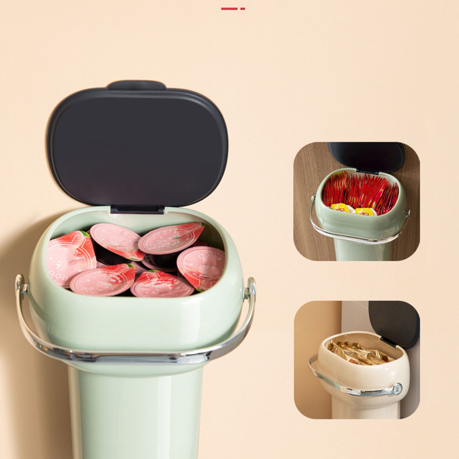 Paper Cup Dispenser Wall Mounted Multifunctional Large Capacity Universal Pull Type Cup Holder with Portable Handle Green - Image 8