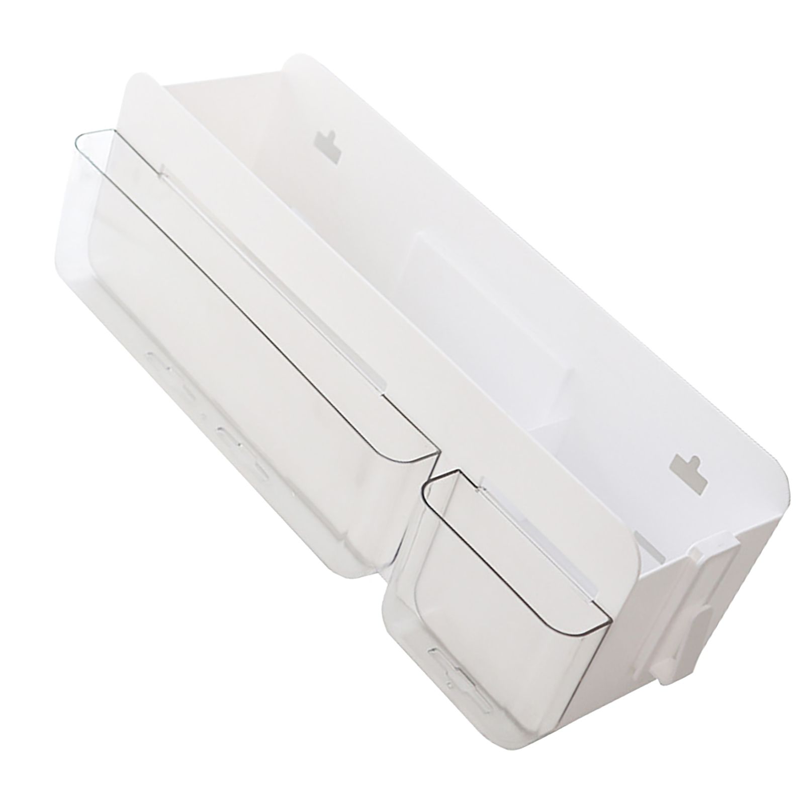 Multifunctional Clear Wall Mount Remote Control Holder Mobile Phone Charging Stationery Cosmetics Wall Storage Rack L Transparent - Image 2