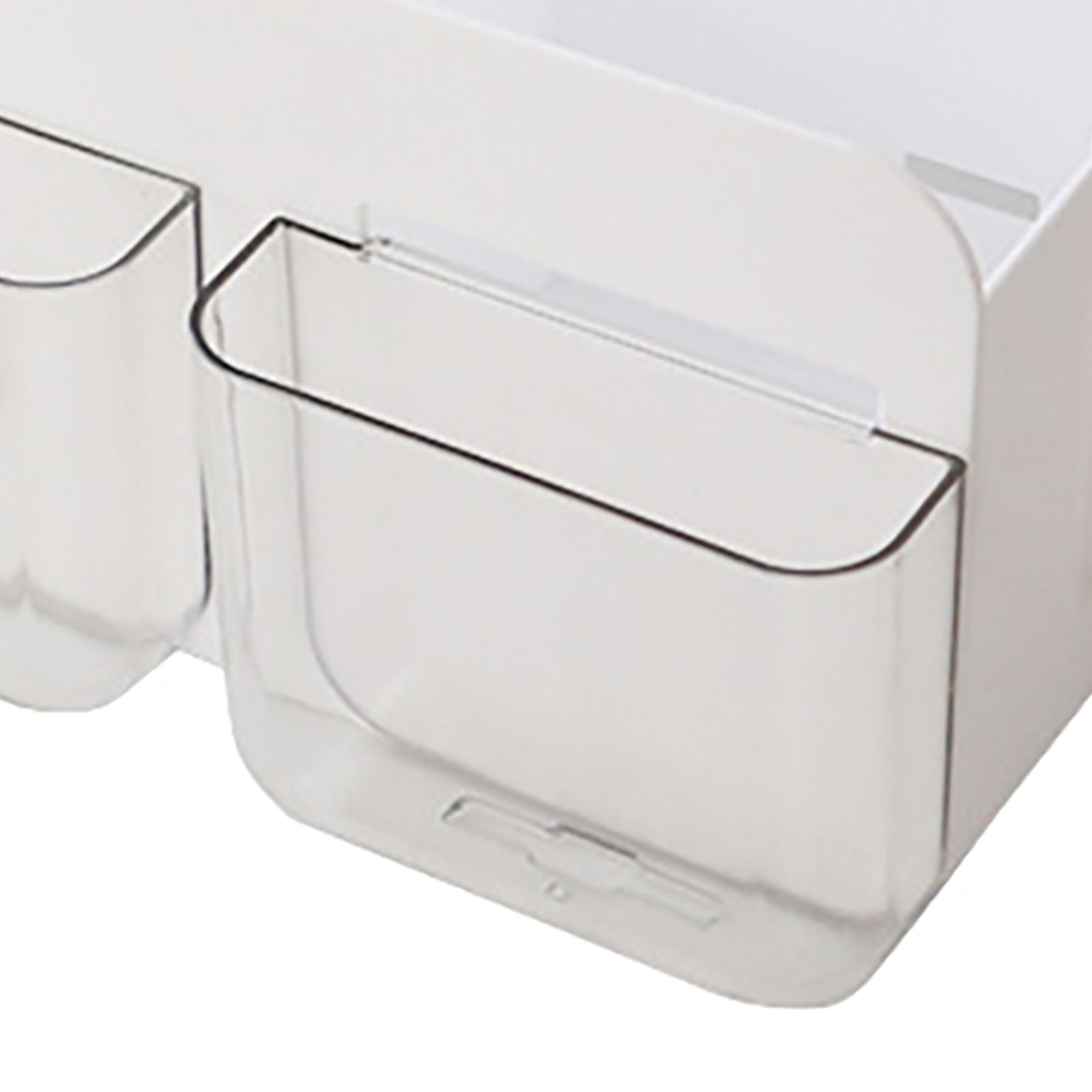 Multifunctional Clear Wall Mount Remote Control Holder Mobile Phone Charging Stationery Cosmetics Wall Storage Rack L Transparent - Image 8