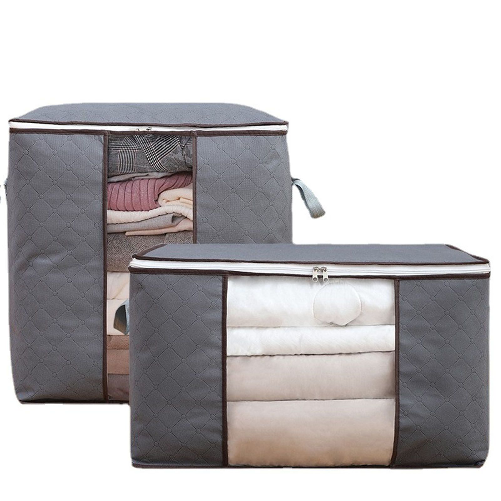 4Pcs Gray Quilt Storage Bag Organizer Large Capacity Breathable House Moving Clothes Packing Bag - Image 6
