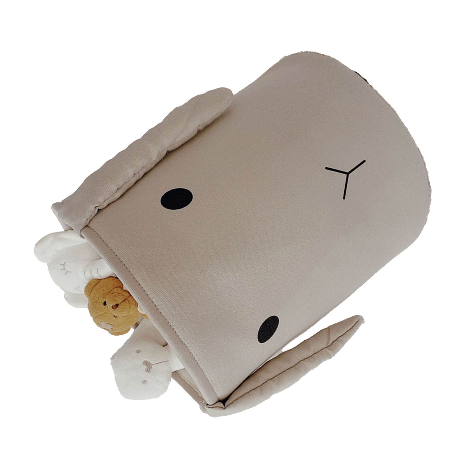 Fabric Storage Basket Collapsible Waterproof Cartoon Canvas Toy Organizer Laundry Basket for Playroom Bedroom Gray Rabbit Three Layers Thickened 35x40cm / 13.8x15.7in - Image 3