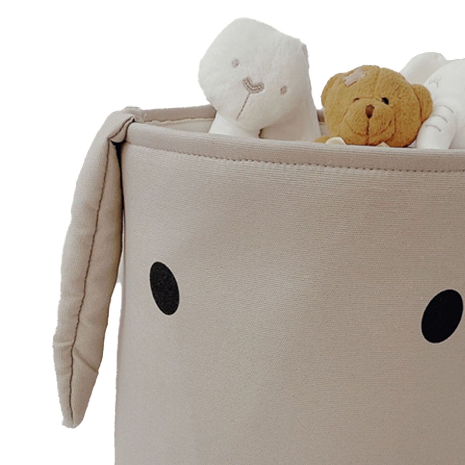 Fabric Storage Basket Collapsible Waterproof Cartoon Canvas Toy Organizer Laundry Basket for Playroom Bedroom Gray Rabbit Three Layers Thickened 35x40cm / 13.8x15.7in - Image 7