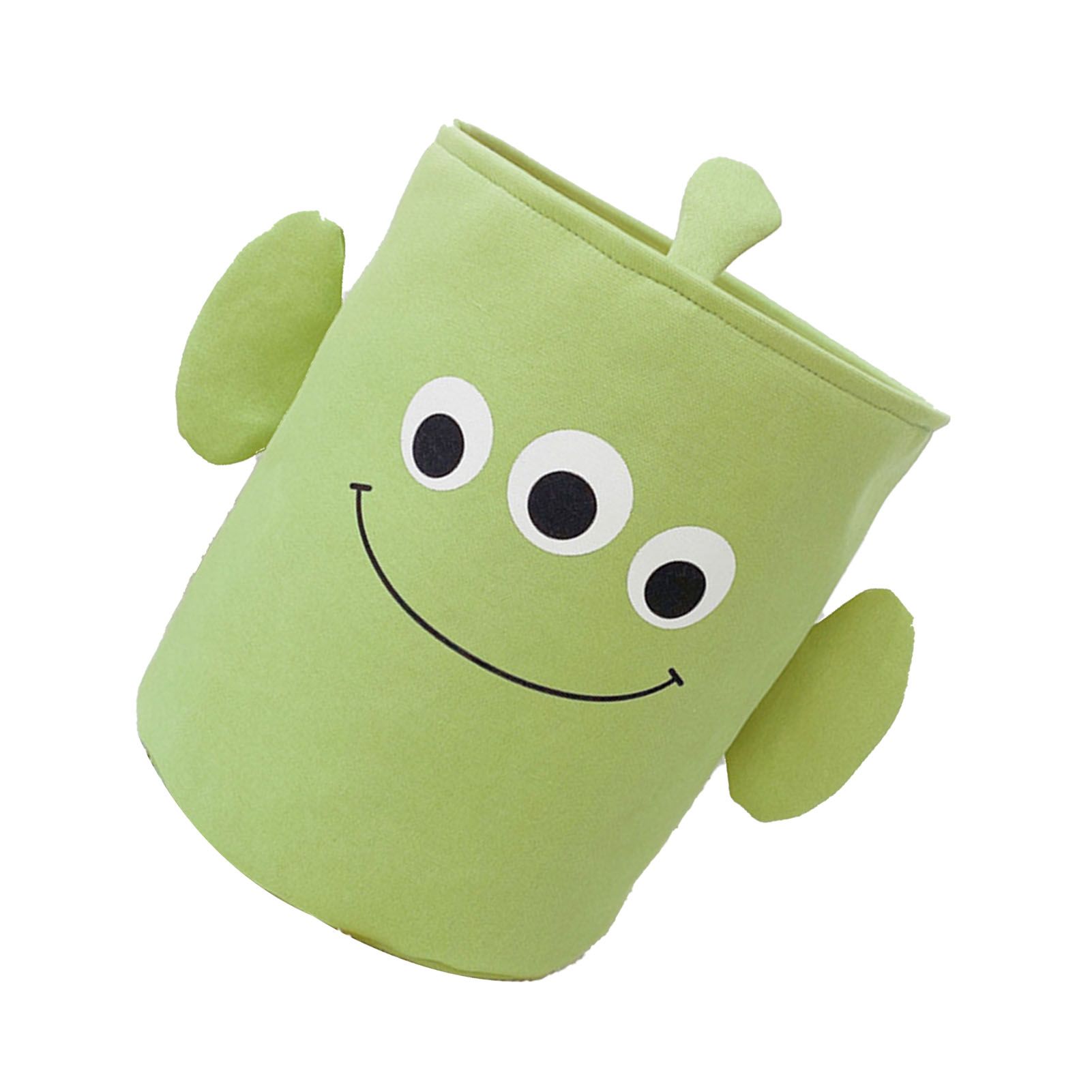 Fabric Storage Basket Collapsible Waterproof Cartoon Canvas Toy Organizer Laundry Basket for Playroom Bedroom Green Monster Three Layers Thickened 35x40cm / 13.8x15.7in - Image 3