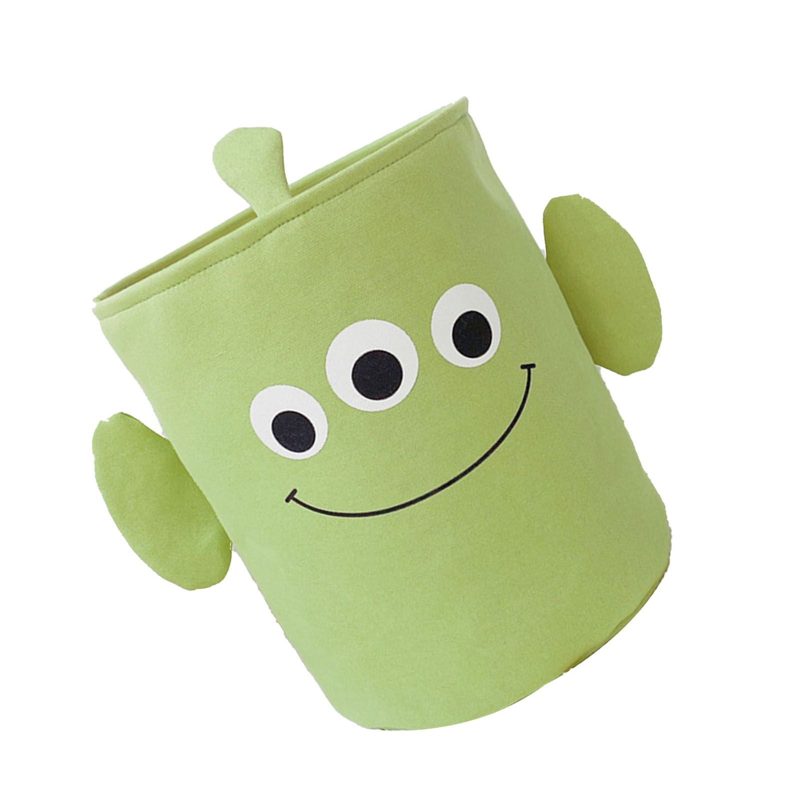 Fabric Storage Basket Collapsible Waterproof Cartoon Canvas Toy Organizer Laundry Basket for Playroom Bedroom Green Monster Three Layers Thickened 35x40cm / 13.8x15.7in - Image 4