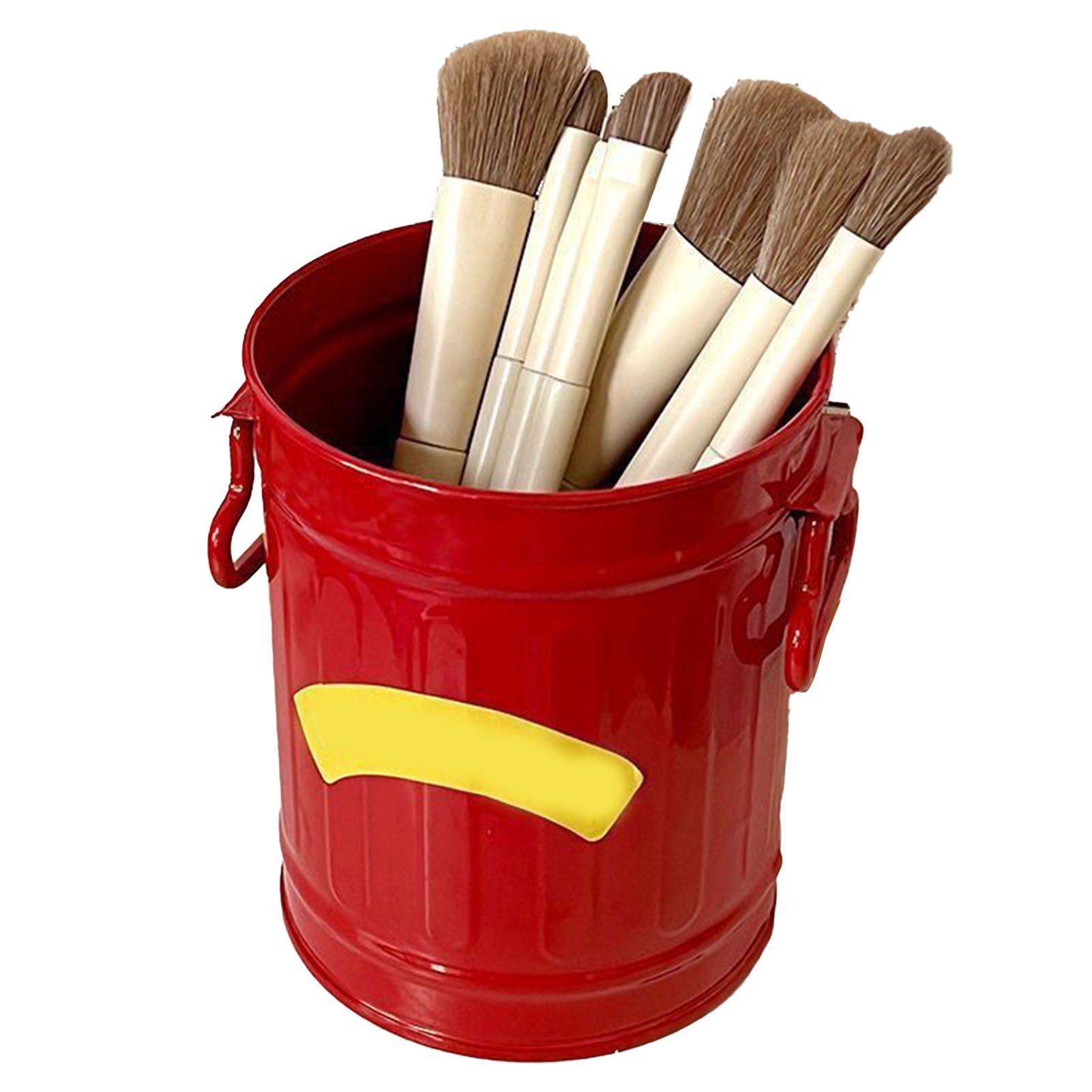Pen Holder Metal Large Capacity Cute Practical Office Desk Pencil Holder for Study Classroom Red Free Size - Image 1