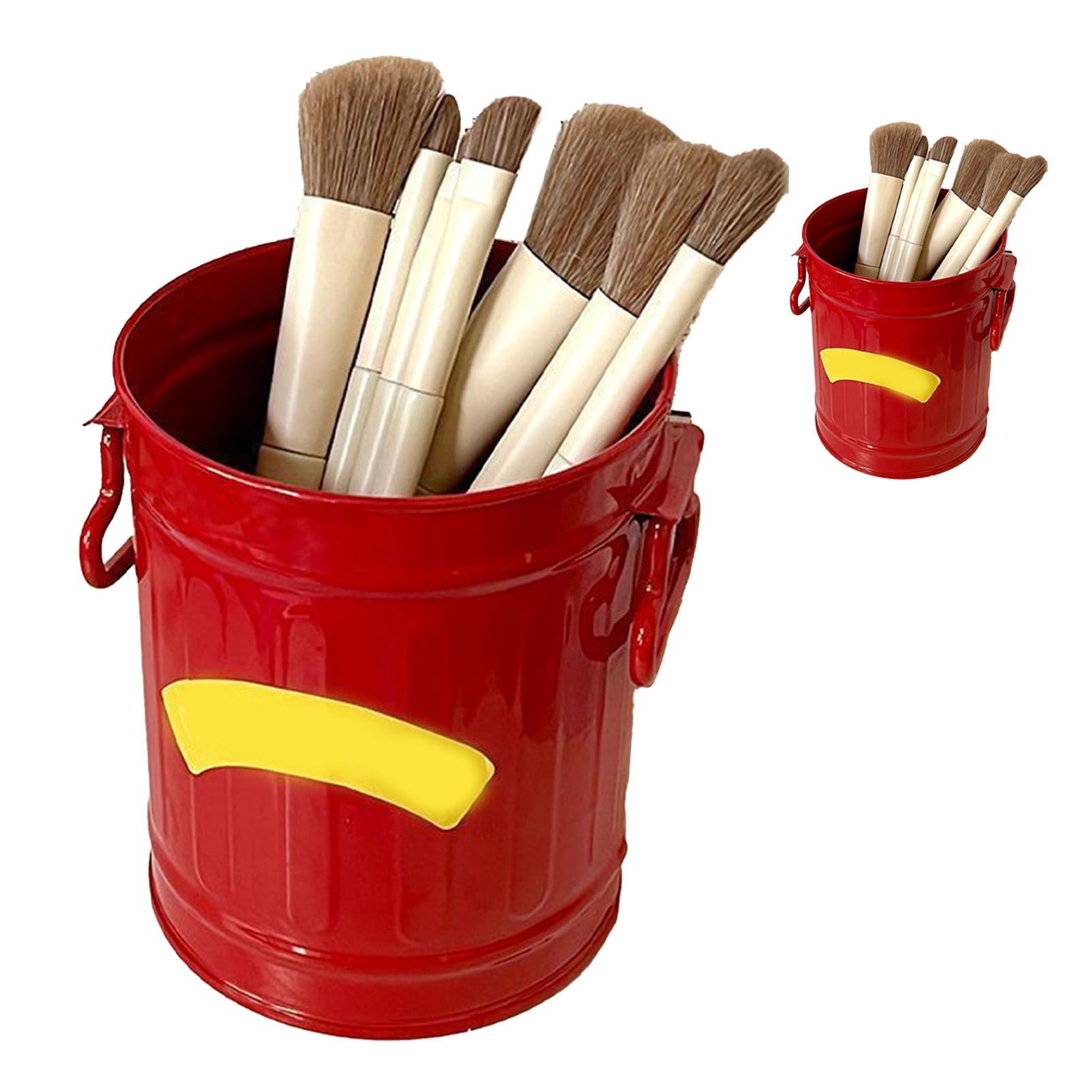 Pen Holder Metal Large Capacity Cute Practical Office Desk Pencil Holder for Study Classroom Red Free Size - Image 4