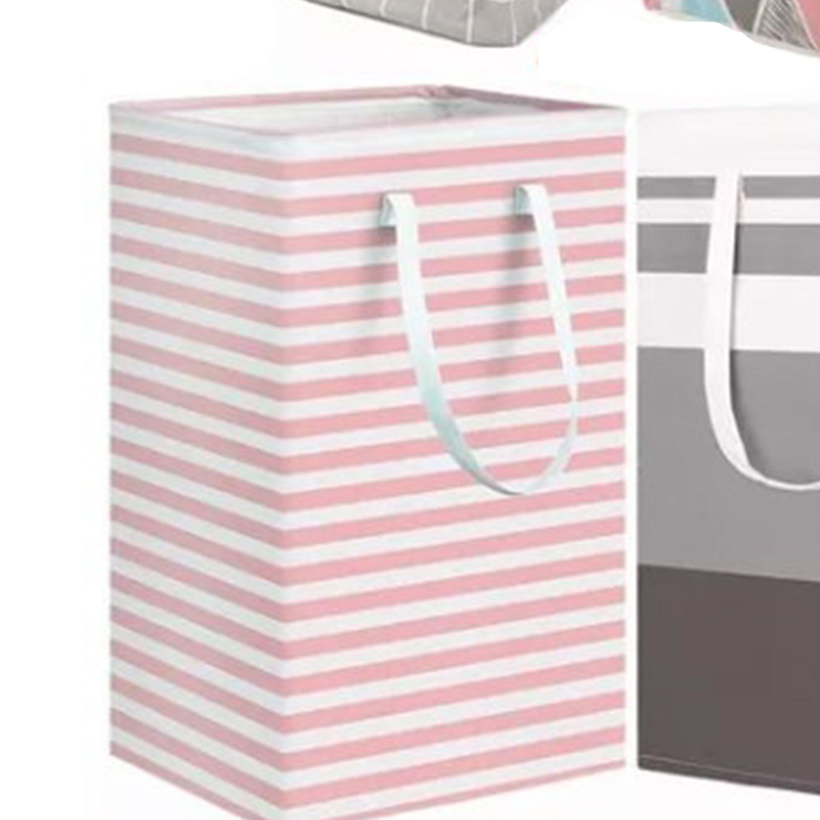 4PCS Fabric Storage Bag 2 Long Handles Easy Grasp Waterproof Coating Foldable Laundry Basket for Bedroom Bathroom - Image 7
